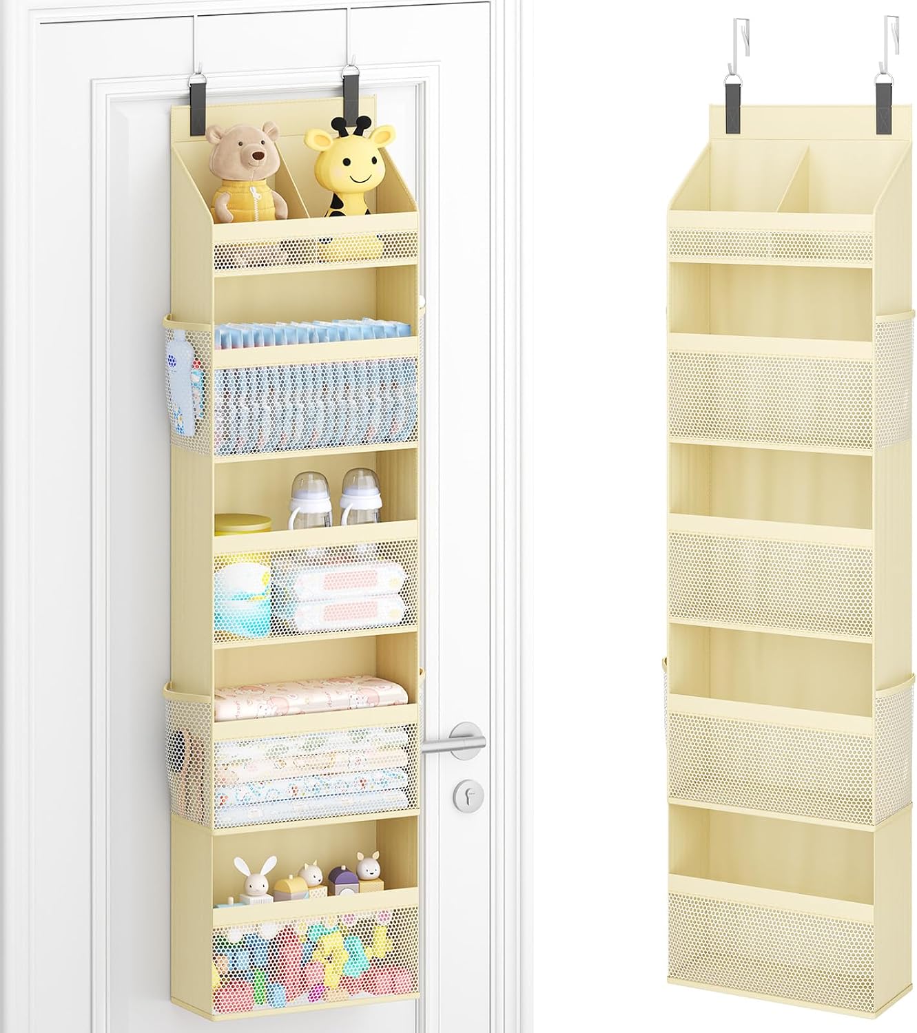 Detalle de Lifewit 25122 wiszący organizer na drzwi, 5 poziomów i 4 kieszenie
