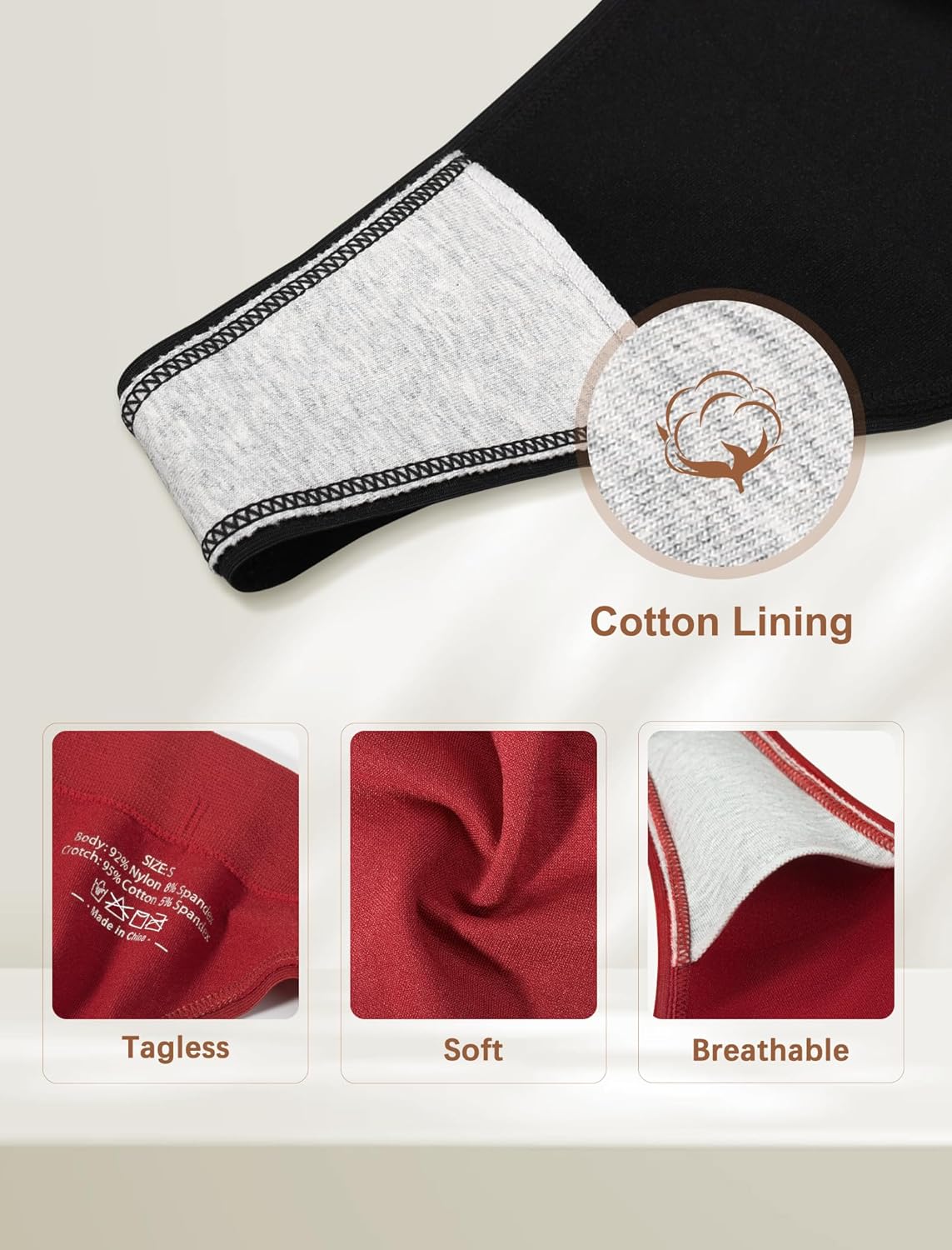 Thumbnail 4 de VOENXE nahtloser String-Tanga Damen mit hoher Taille – 5er Pack Seamless Slip für Sport & Alltag