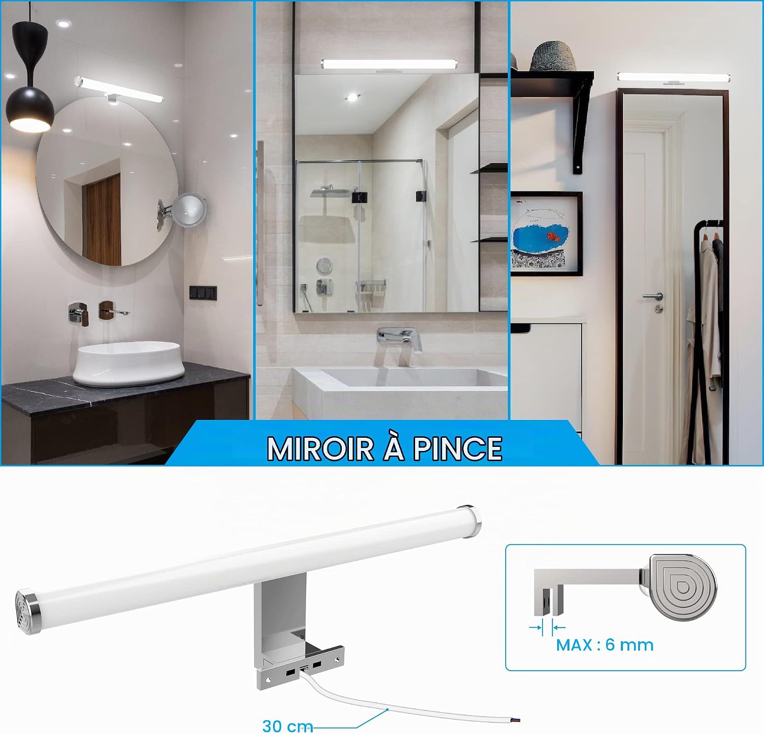 Detalle de Aogled 7eb01236-f205-4eca-b7c2-d8fb978fc3f0 led-spiegellamp 40 cm, 10 W, IP44
