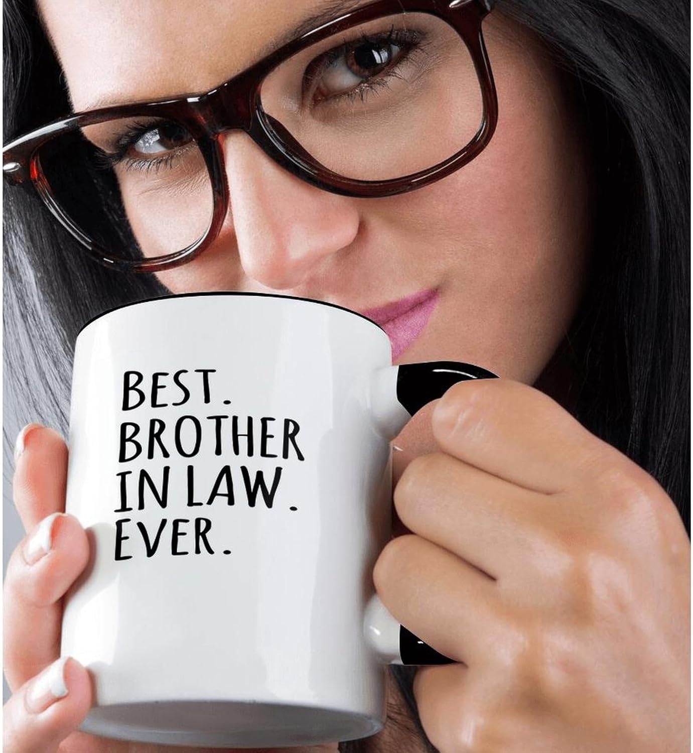 Detalle de 3dRose Ceramic “Best Brother in Law Ever” Mug (Black) — Microwave-Safe, Lead-Free Ceramic Cup