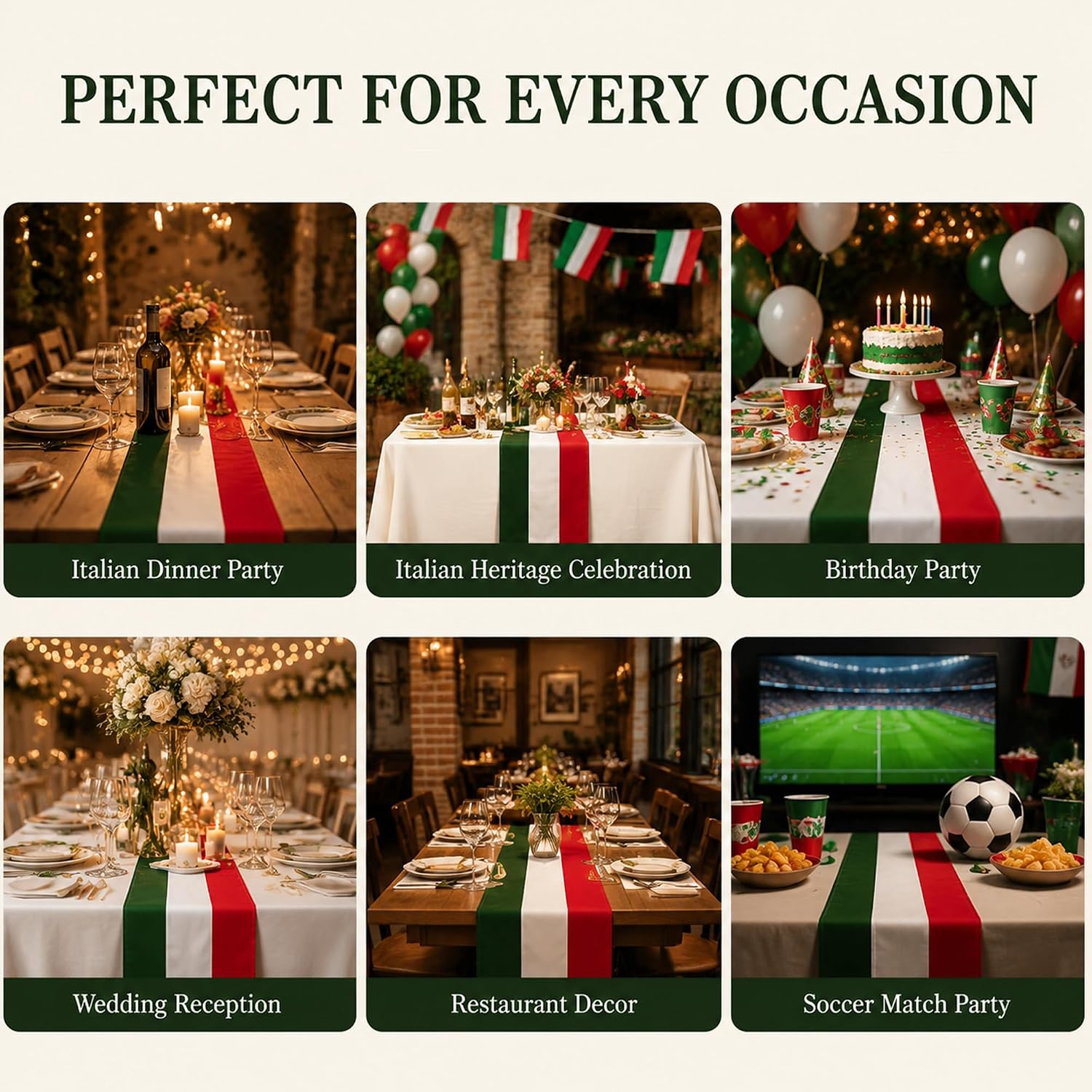 Thumbnail 5 de Italian Flag Table Runner, Polyester