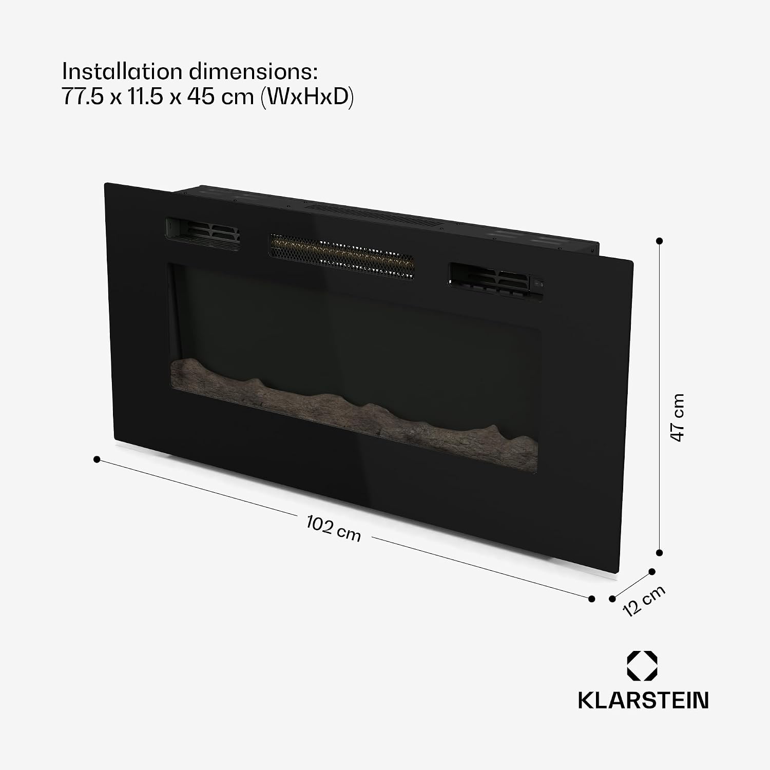 Detalle 1 de Klarstein Galeras GDW24-Galeras102B – kominek elektryczny 900/1800 W, LED 3 kolory