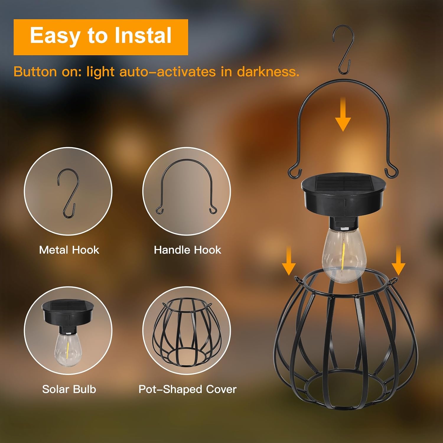 Thumbnail 4 de Dehobo Lanterne Solari Da Esterno 2 Pezzi – Lanterna Solare IP65 Bianco Caldo per Giardino