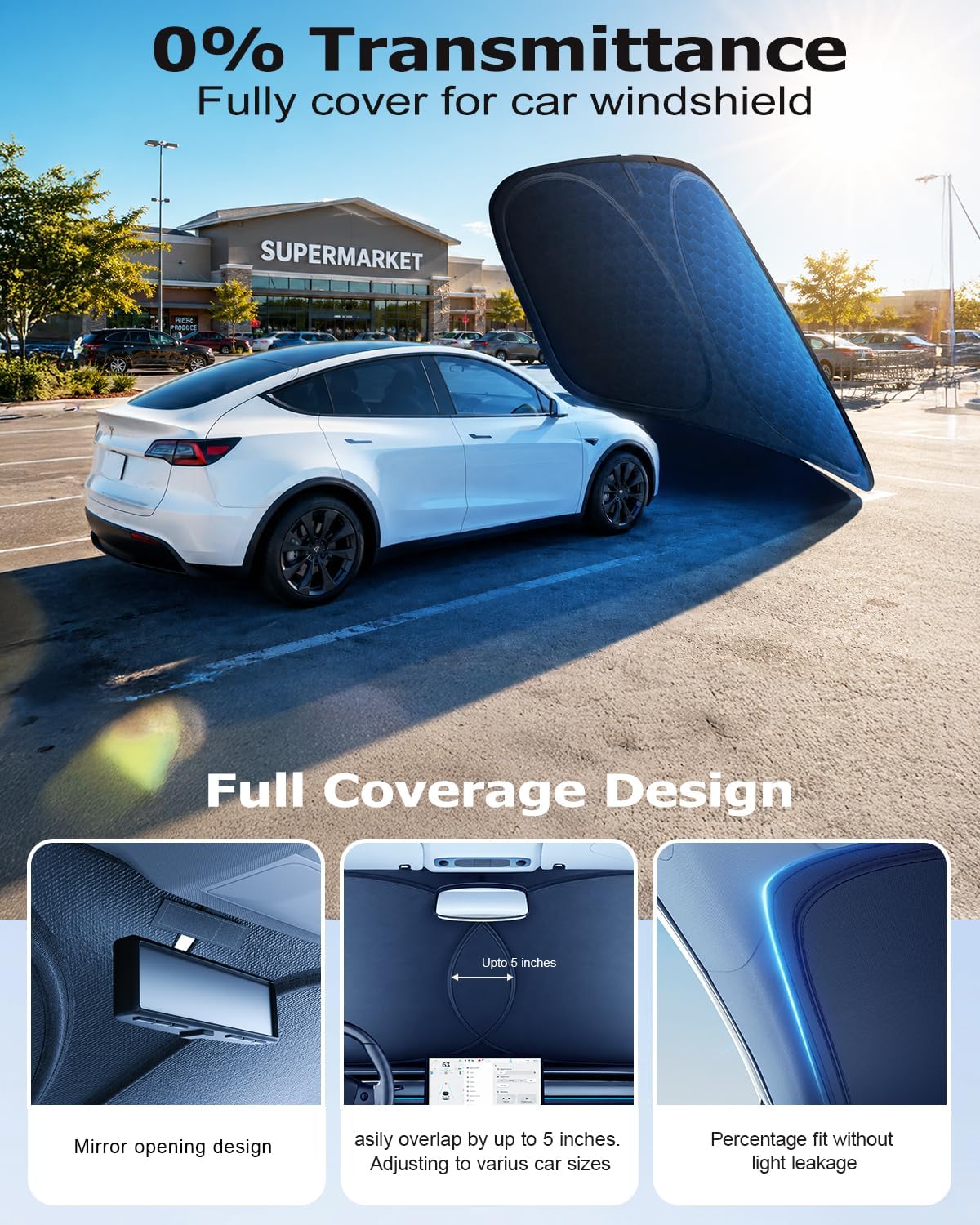 Thumbnail 3 de DMJN Front Windshield Sun Shade for Toyota RAV4 (2019-2026) with Nano Ice-Crystal Coatings