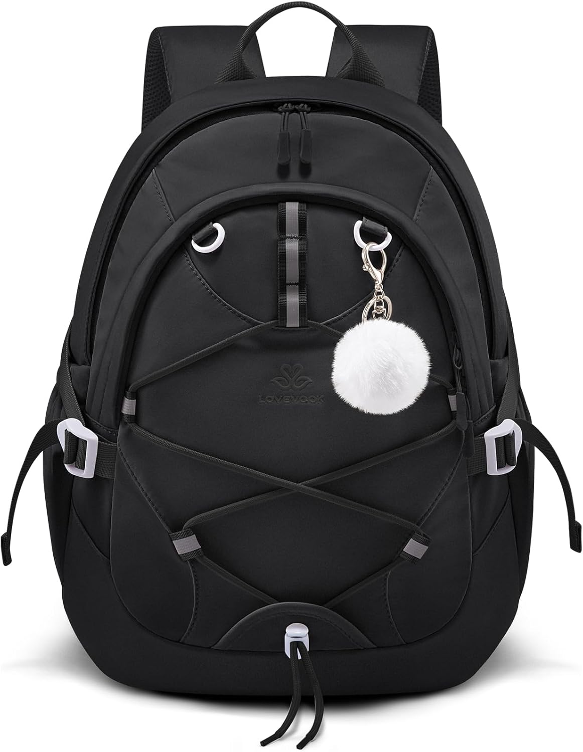 Detalle de LOVEVOOK Schulrucksack Teenager Mädchen Damen 17,3 Zoll – wasserabweisender Laptop-Rucksack mit Brustgurt und Anti-Diebstahl-Fach