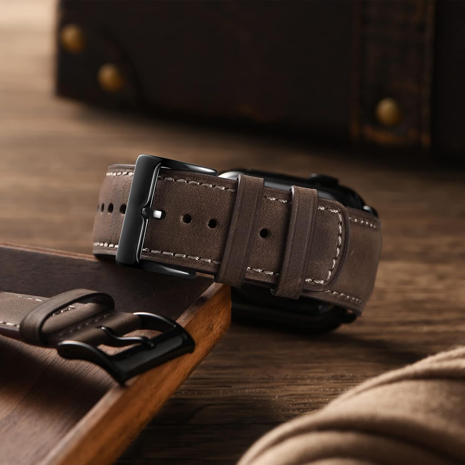 Detalle de WFEAGL genuine leather Apple Watch strap 42mm
