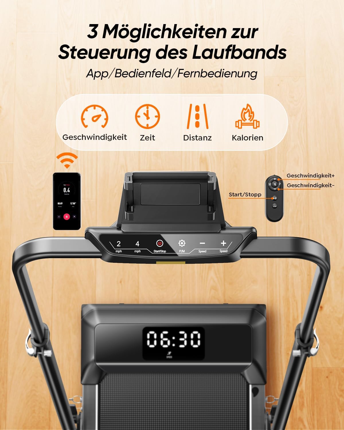 Thumbnail 6 de Laufband für Zuhause mit Neigung – 5 IN 1 Walking Pad mit 12% Steigung, 2,5 PS, klappbar