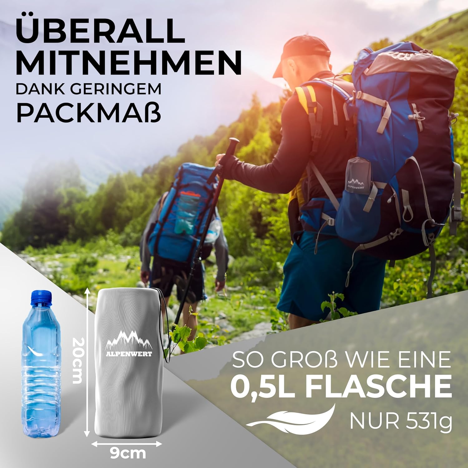 Thumbnail 2 de Alpenwert Isomatte Outdoor – Ultraleicht, kompaktes Packmaß und ergonomischer Schlafkomfort