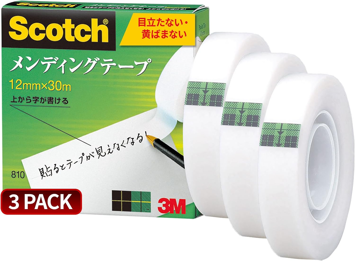 Detalle de 3M スコッチ 810-1-12-SIOC メンディングテープ 小巻 12mm×30m 3巻入り