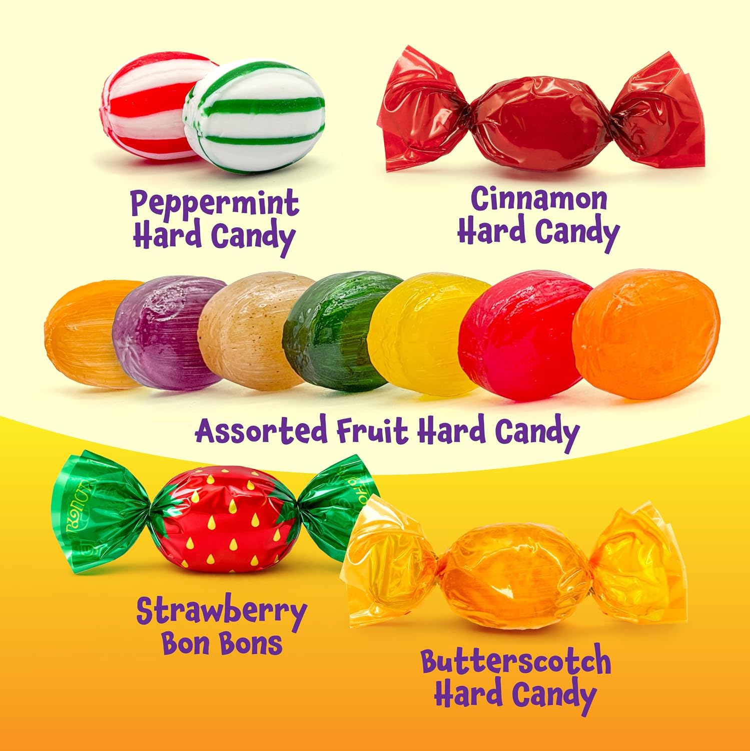 Detalle 2 de FUNTASTY Old Fashioned Hard Candy Assortment, 2 lb, Individually Wrapped