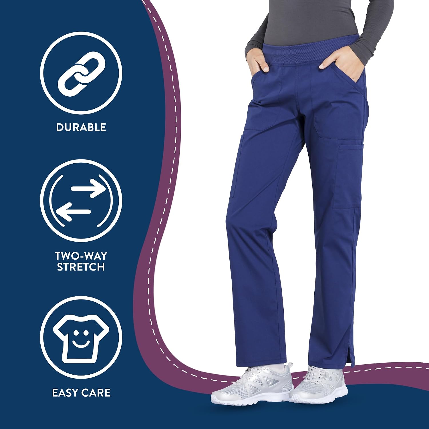 Detalle 2 de Cherokee WW170T Women's Scrub Pants with 2-Way Stretch and Six Pockets