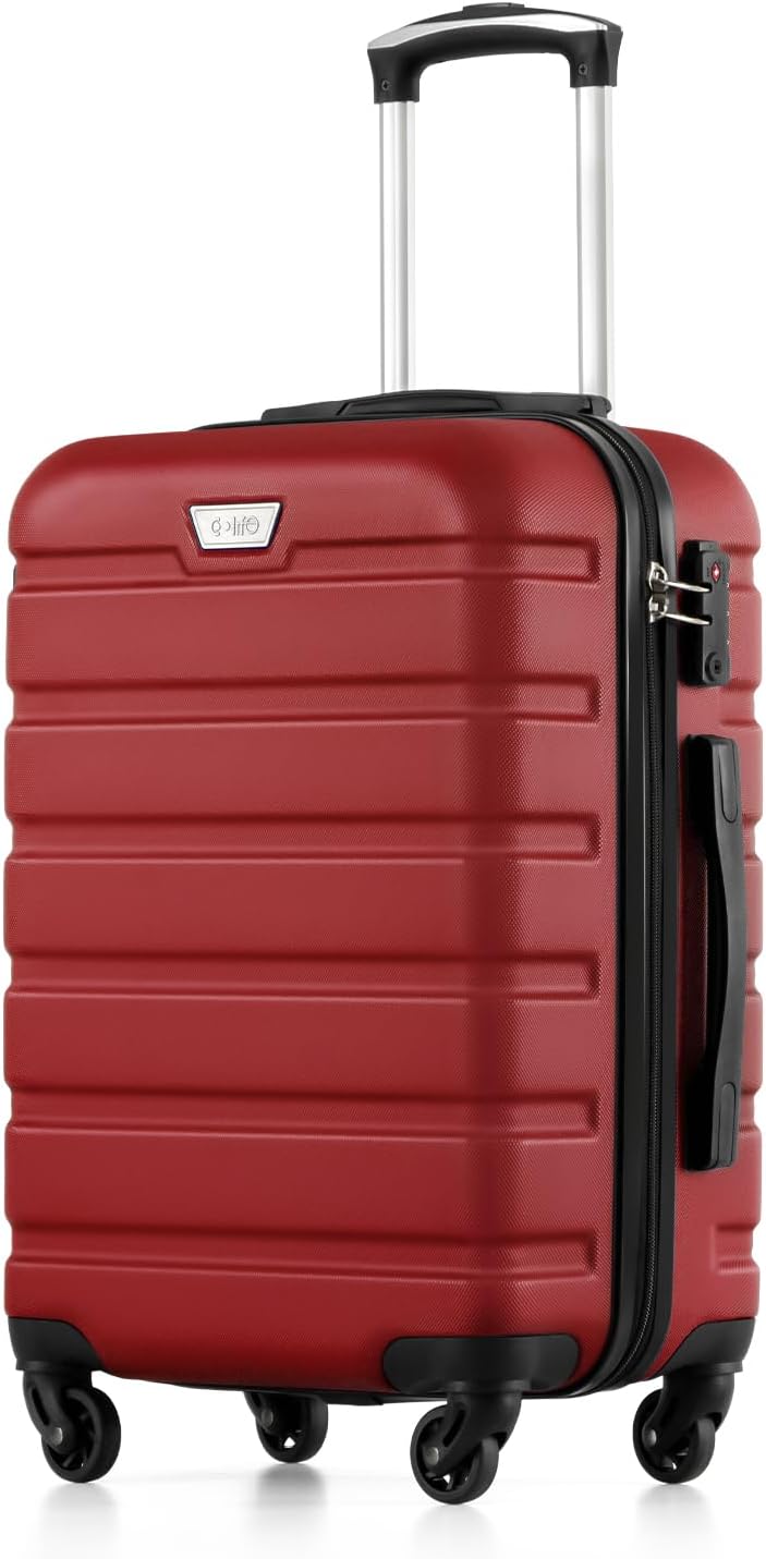 Detalle de COOLIFE Handgepäck Koffer 56 cm M in Rot – EasyJet-kompatibel, PC+ABS, 38 Liter
