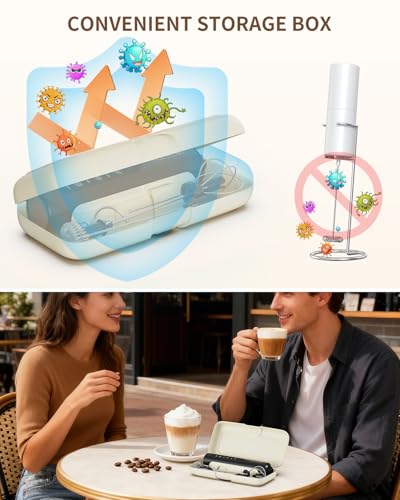 Detalle de CIRCLE JOY Rechargeable Handheld Milk Frother Wand with Stand