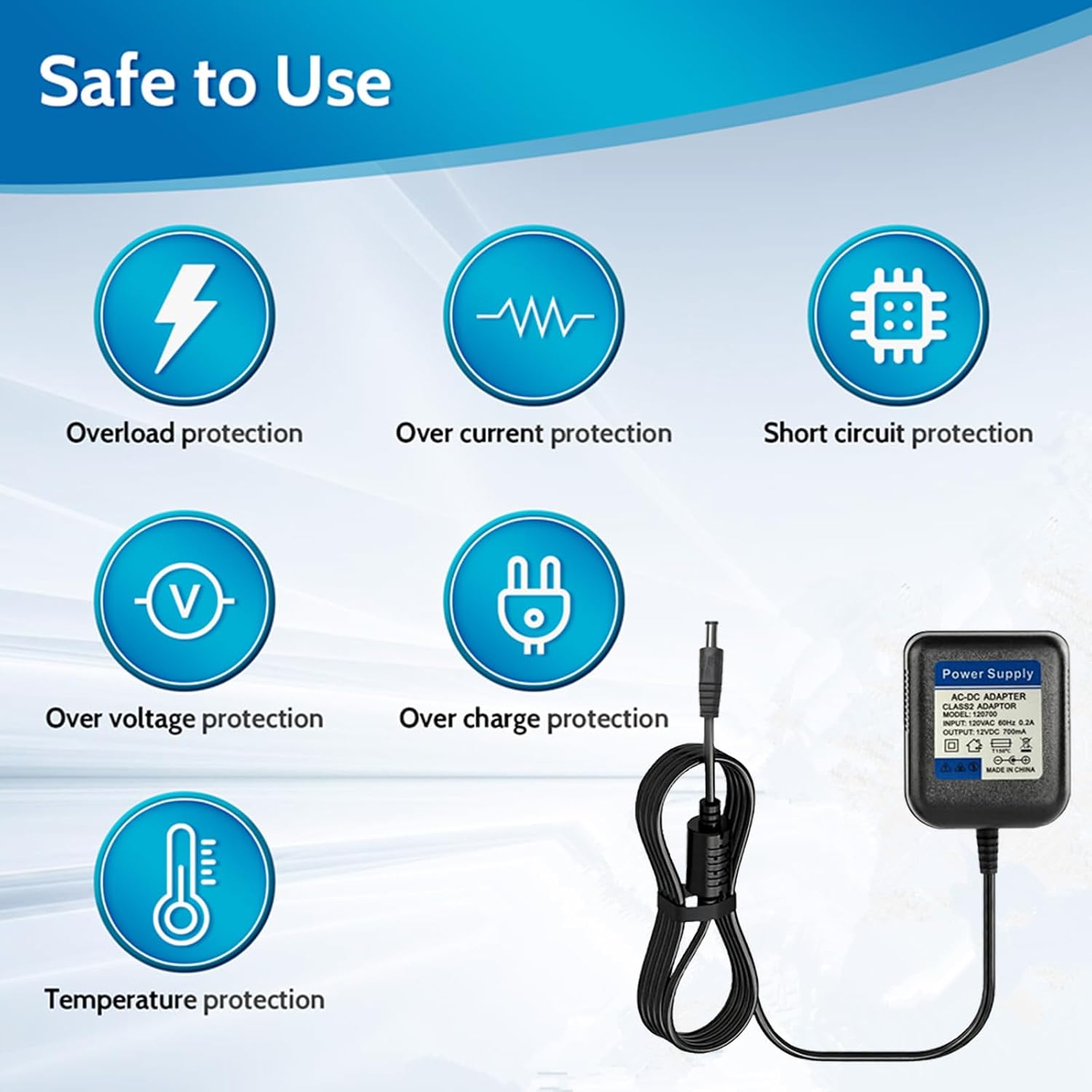 Detalle 2 de ANYINELEC Pa-3c 12V 700mA AC/DC Power Adapter for Yamaha Keyboards