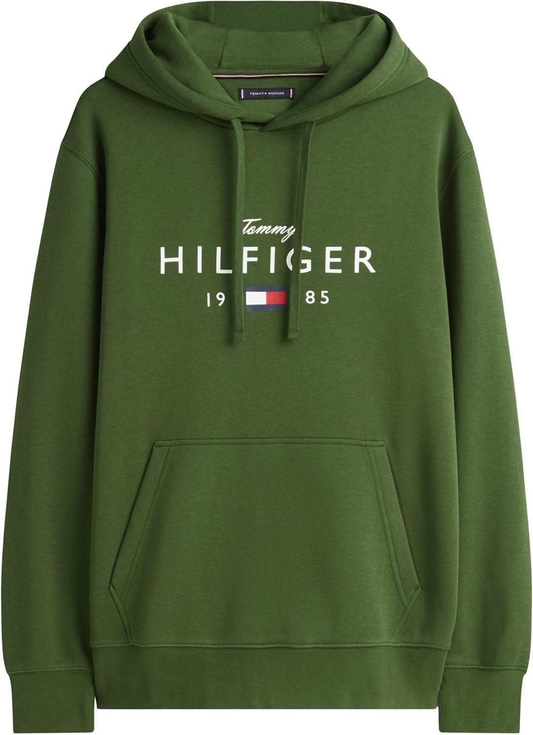 Detalle de Tommy Hilfiger Men BRAND LOVE BIG HILFIGER pullover hoodie (MW0MW41427) in green, size M