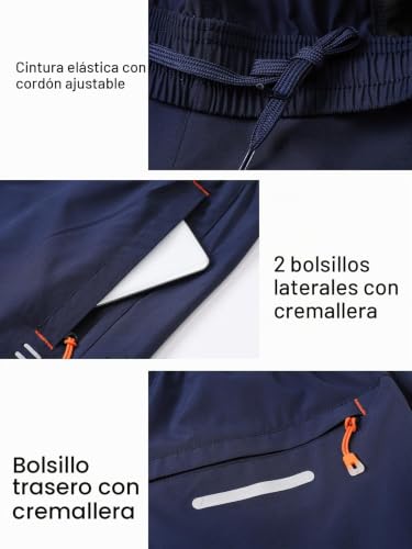 Detalle de Cimic Pantalón corto de running para hombre con bolsillos y ventilación