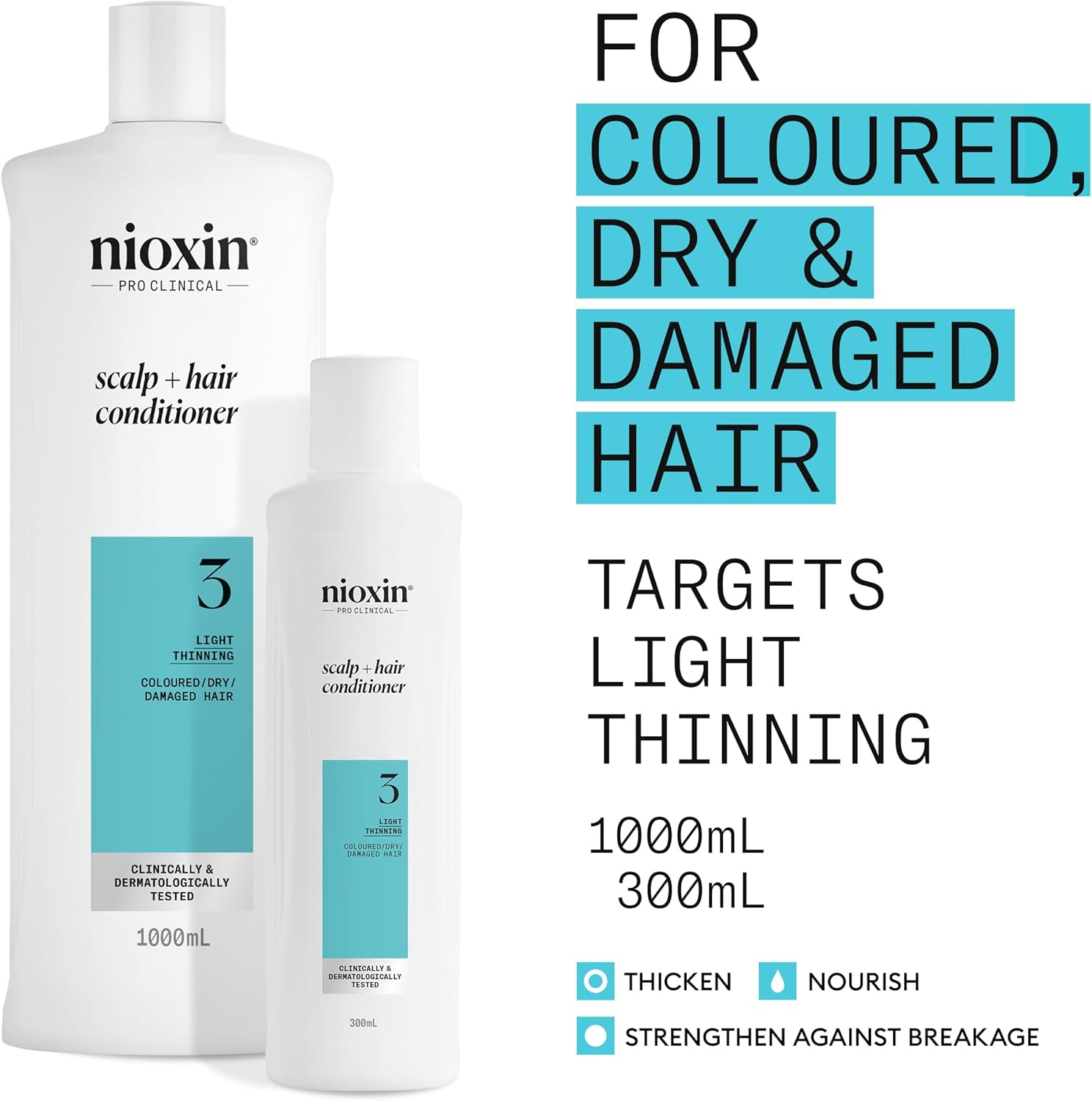 Thumbnail 1 de Nioxin System 3 Hair Thickening System for Damaged Hair (Shampoo, Conditioner, Serum) with Biotin & Niacinamide