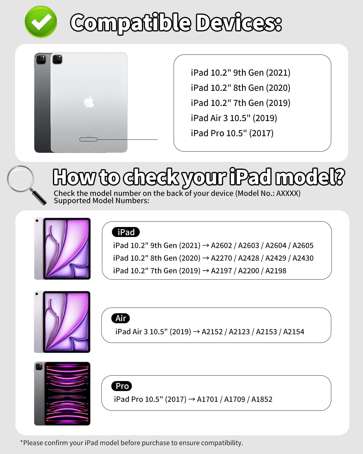 Detalle 2 de Sazfli toetsenbordhoes voor iPad 10,2 inch met afneembaar toetsenbord en verlichting