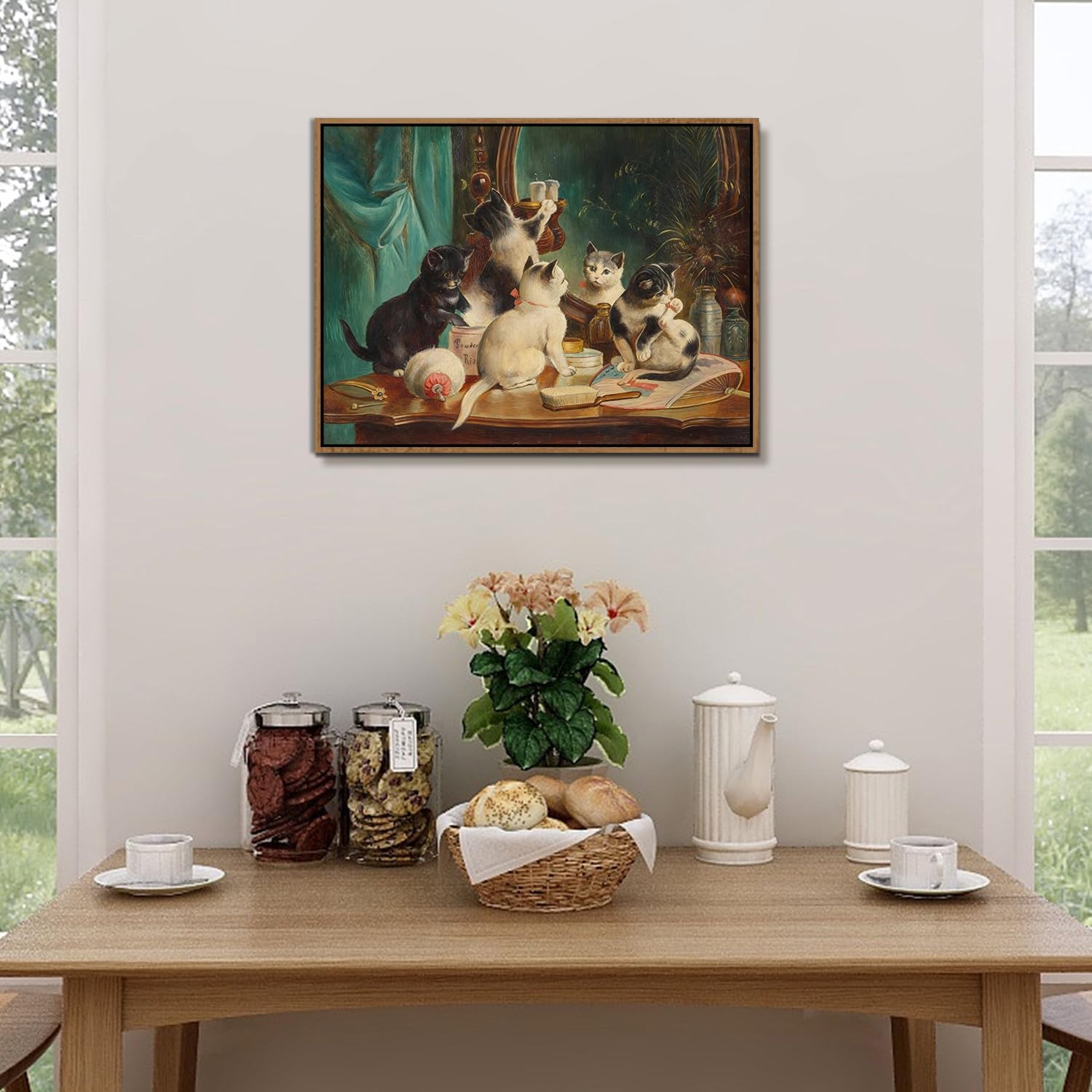 Thumbnail 5 de Retro Victoria Decor Funny Cat Framed Wall Art (12x16) – Charming Vintage Canvas for Bedroom or Nursery