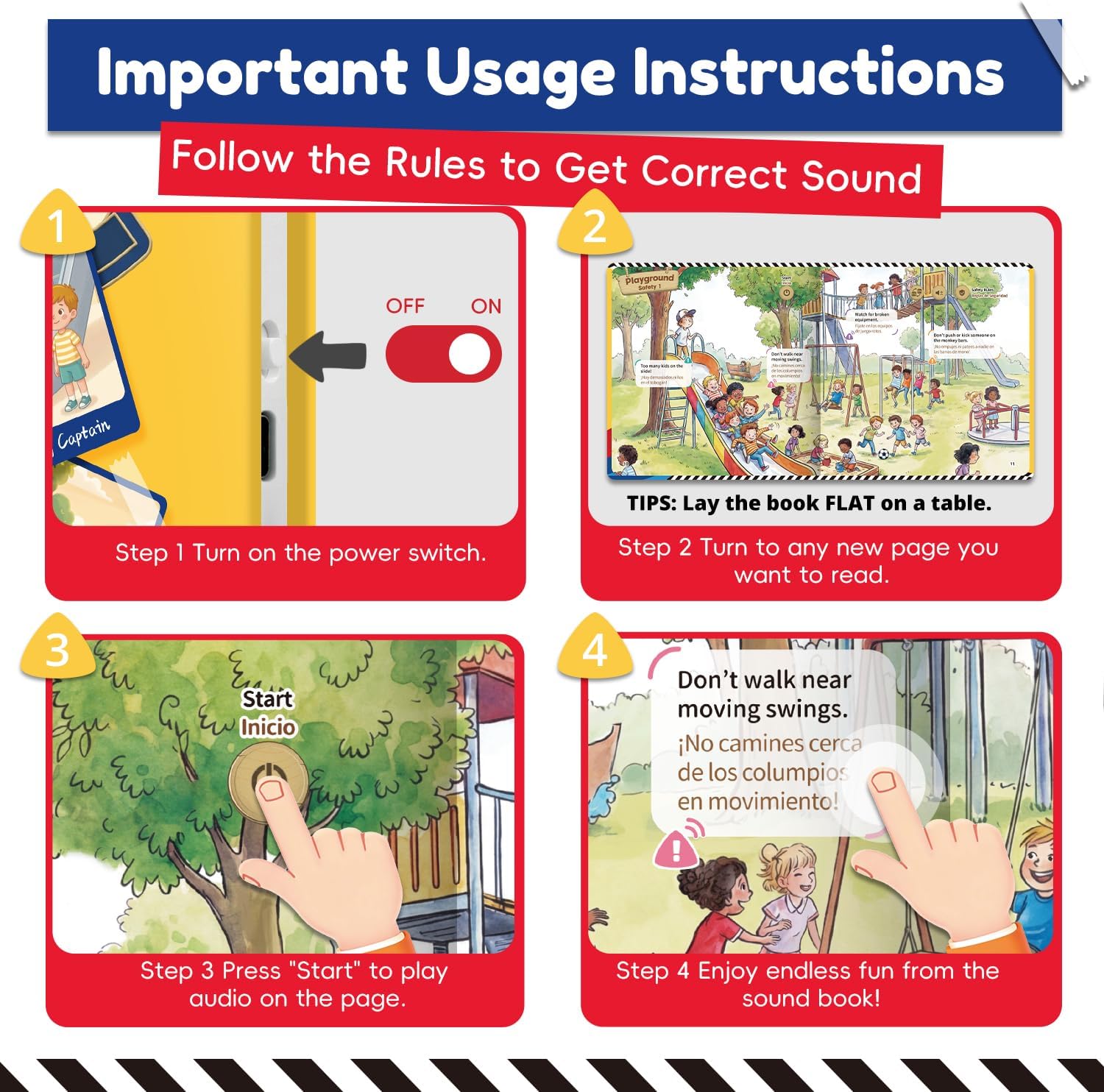 Detalle de Timetome SC1448 Spanish-English Interactive Safety Sound Book, 10 Scenes