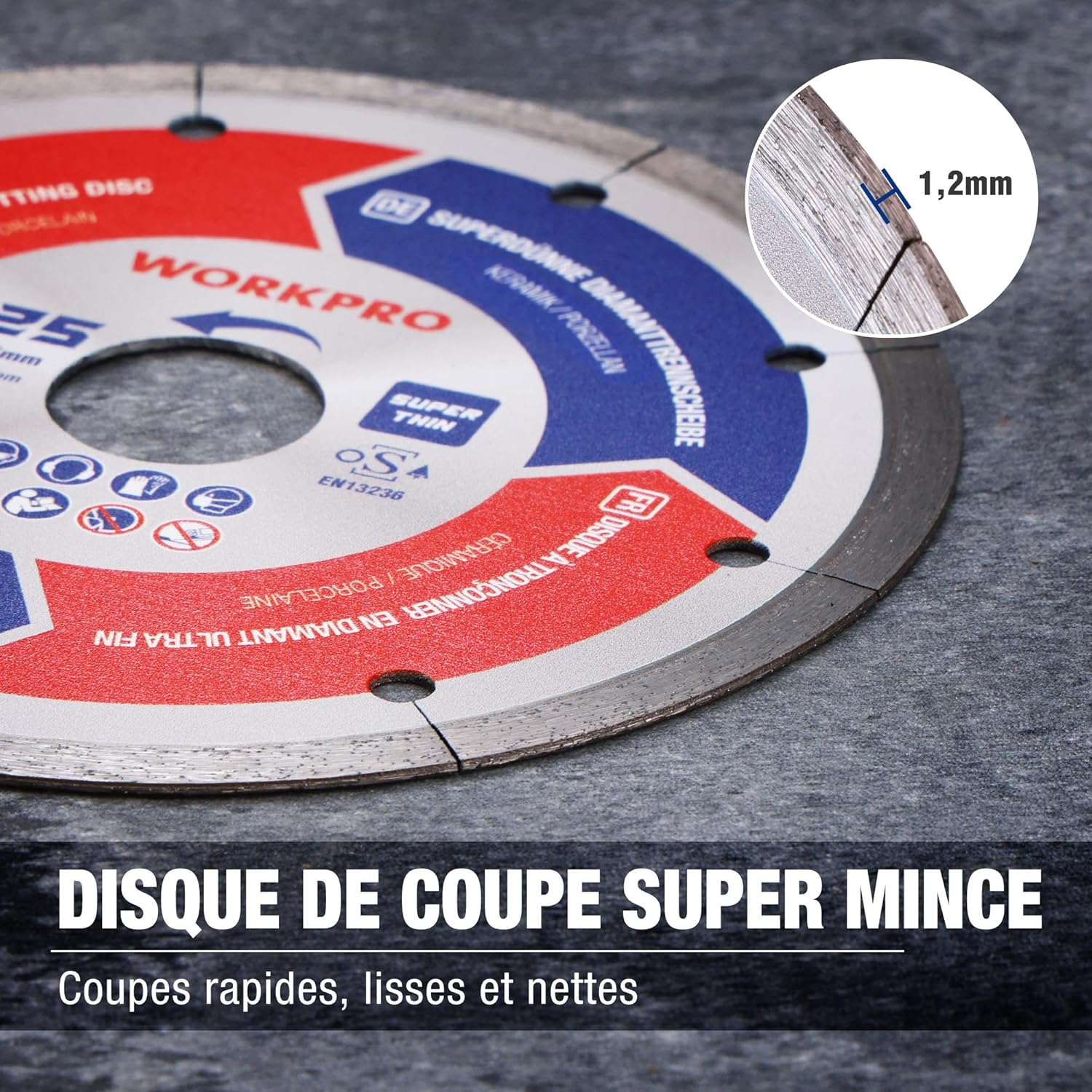 Thumbnail 2 de WORKPRO Disques tronçonneurs diamantés 125 mm ⚙