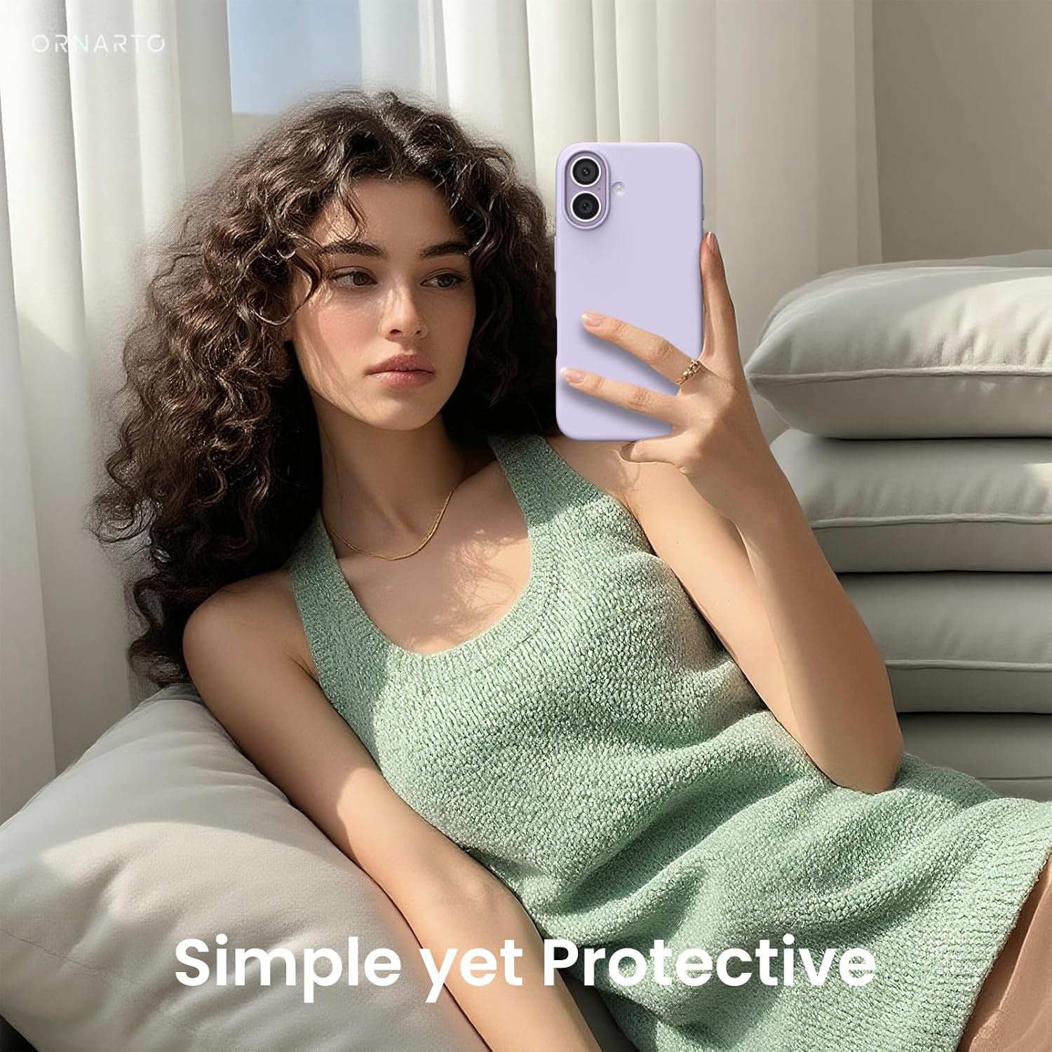 Thumbnail 5 de ORNARTO iPhone 17 Case (6.3) – Slim Liquid Silicone 4-Layer Cover in Lavender