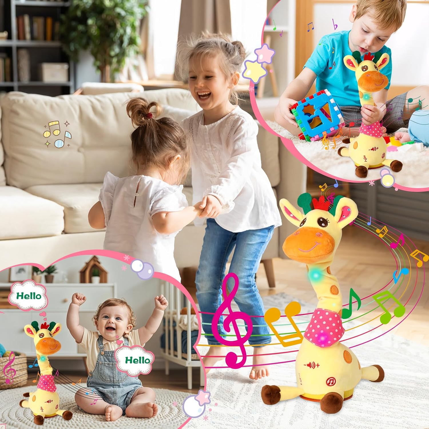 Thumbnail 6 de MIAODAM Dancing Talking Giraffe Plush Toy