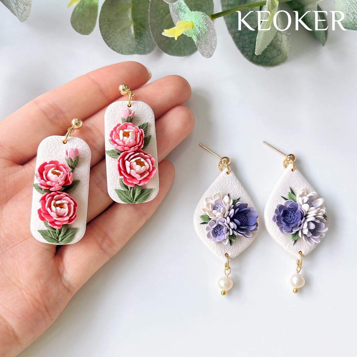 Detalle de Keoker ポリマークレイ用フラワーペタルラインカッター 3D花びら造形用