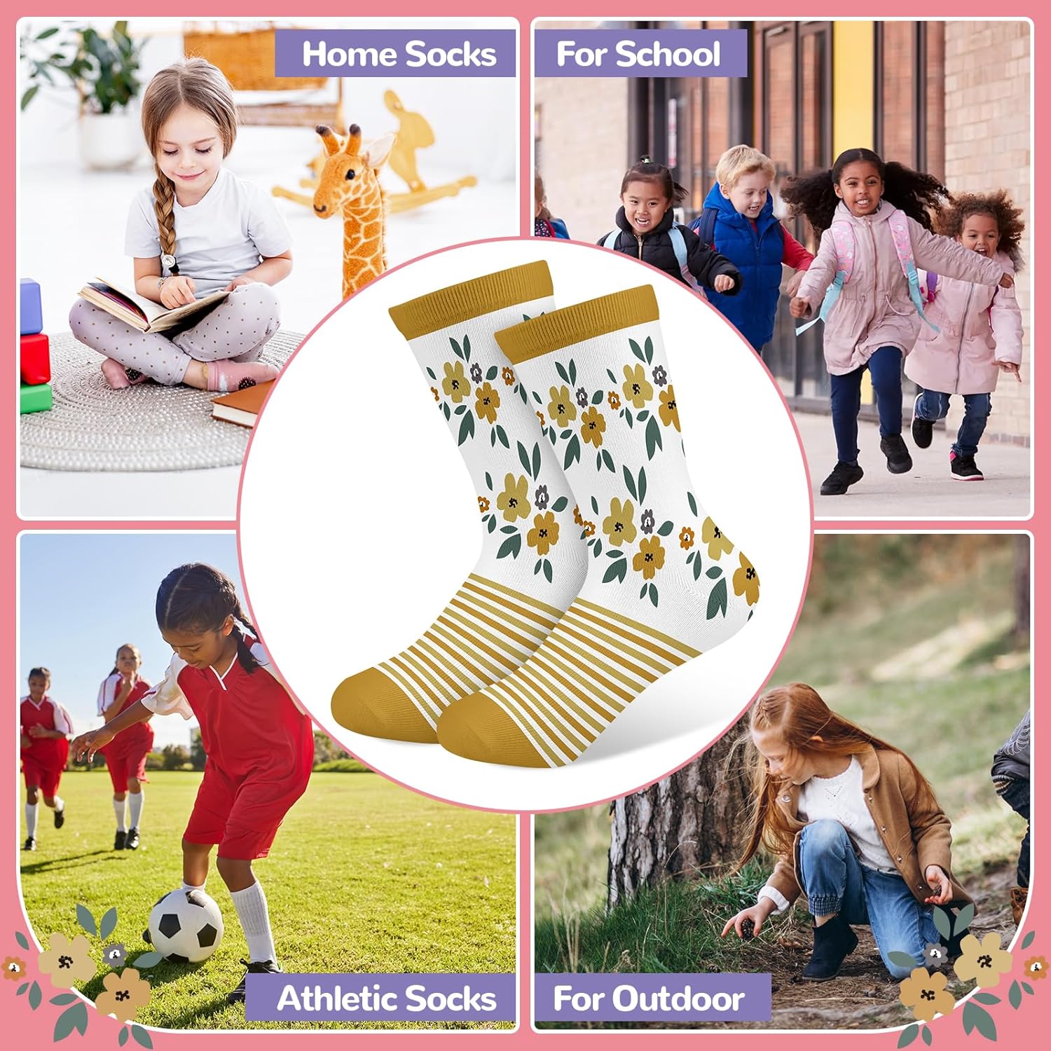 Thumbnail 5 de Queenshin Kids Socks Novelty Six-Pair Pack: Soft, Colourful Ankle Socks for Ages 3–14