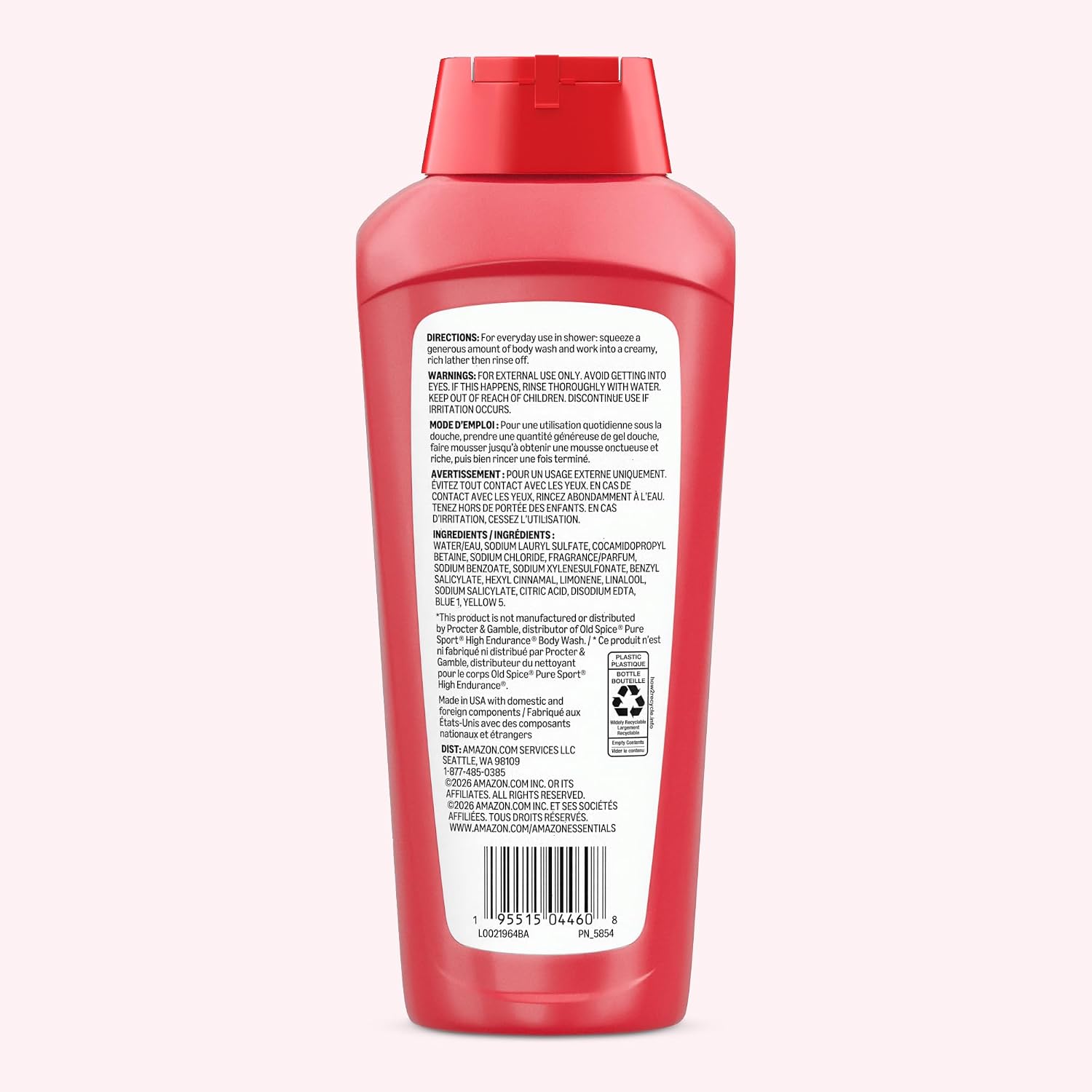 Detalle de Amazon Basics Men's Body Wash, Sport Scent, 18 Fl oz