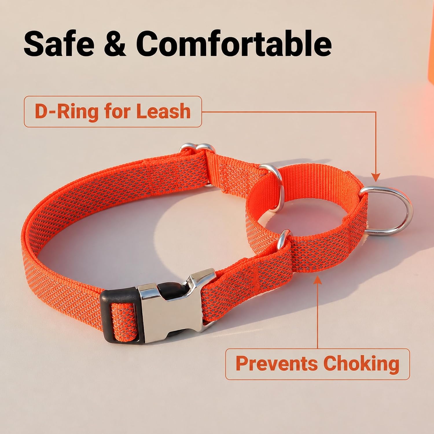 Thumbnail 6 de TDTOK MDGE Martingale Dog Collar with Reflective Nylon and Metal Quick-Release Buckle
