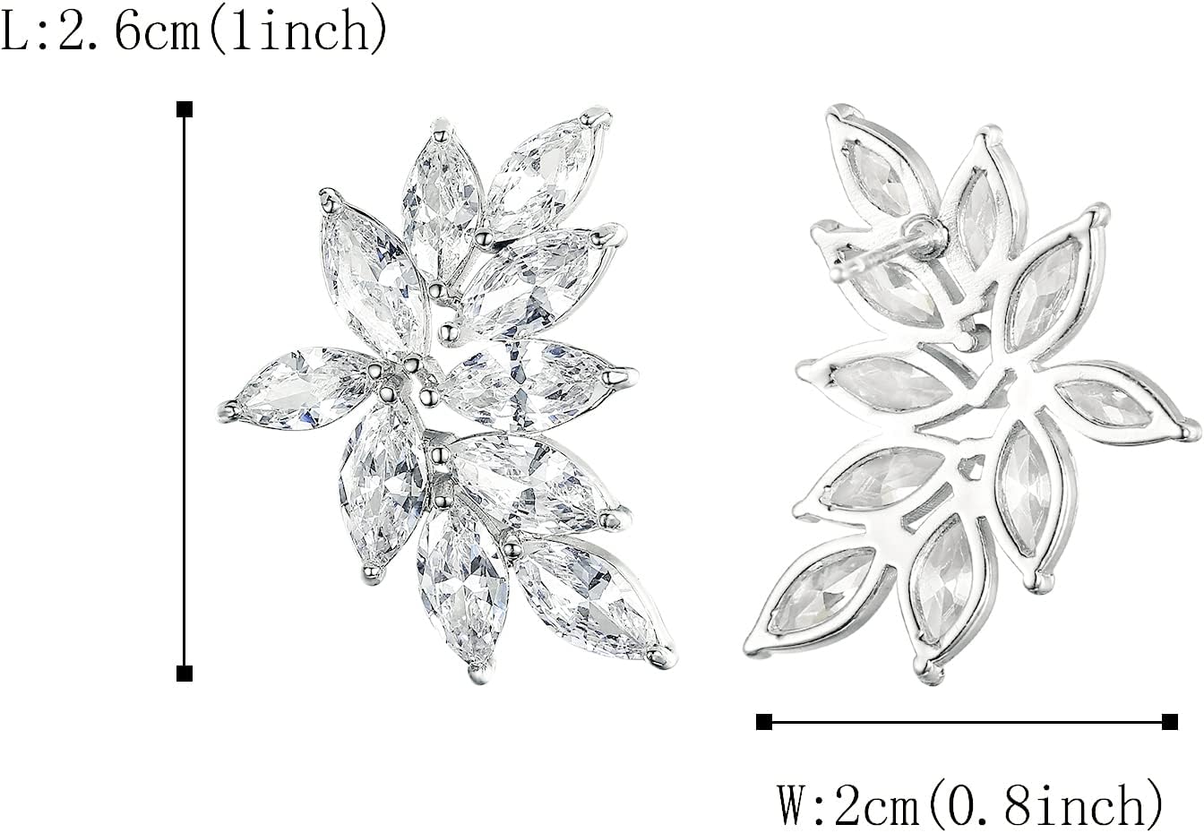 Thumbnail 4 de Clearine Boucles d’oreilles de mariée en zircone cubique marquise et laiton doré rose