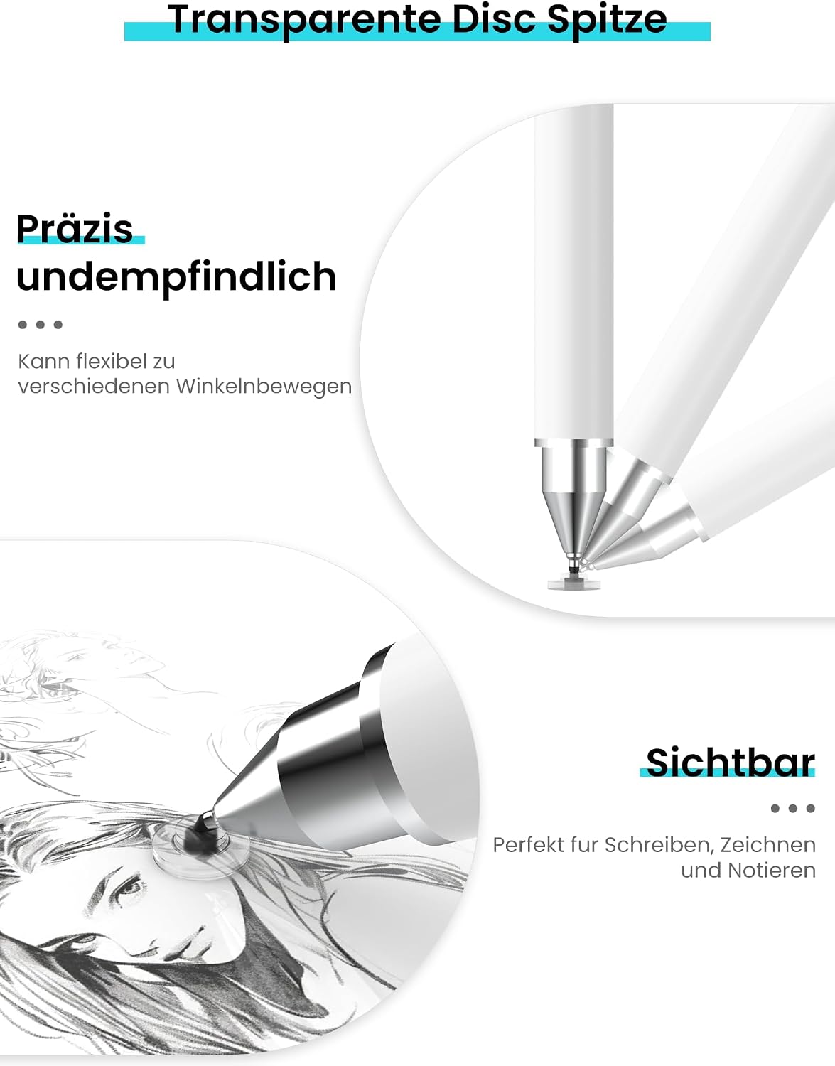 Thumbnail 6 de MEKO 3-in-1 Magnetischer Touchscreen-Stift mit Disc-, Fibre- und Gummispitze