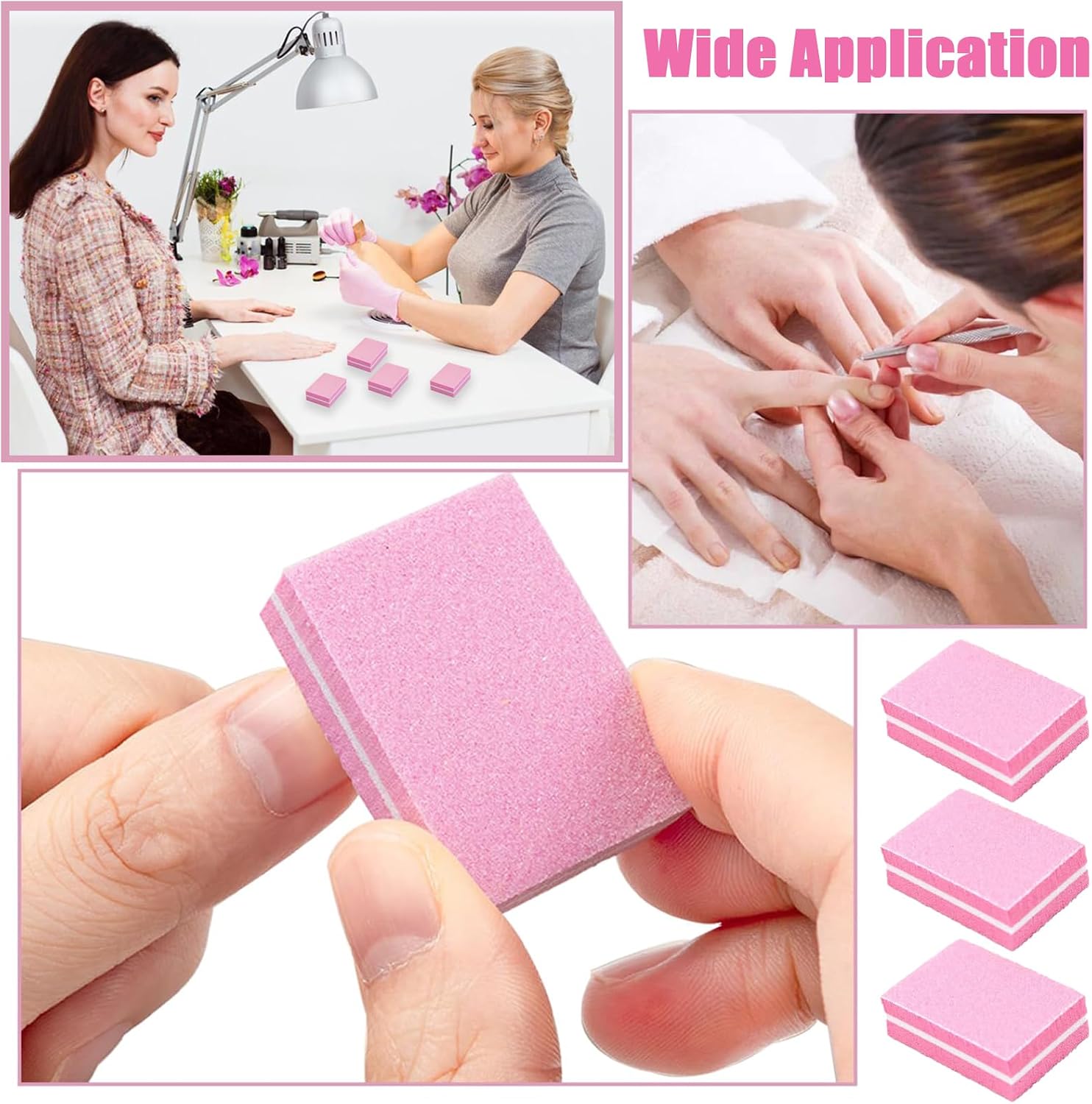 Thumbnail 3 de Mini Nail Buffer Blocks, 50 Pack 100/180 Grit – Double-Sided Buffing & Sanding Blocks for Natural, Gel & Acrylic Nails