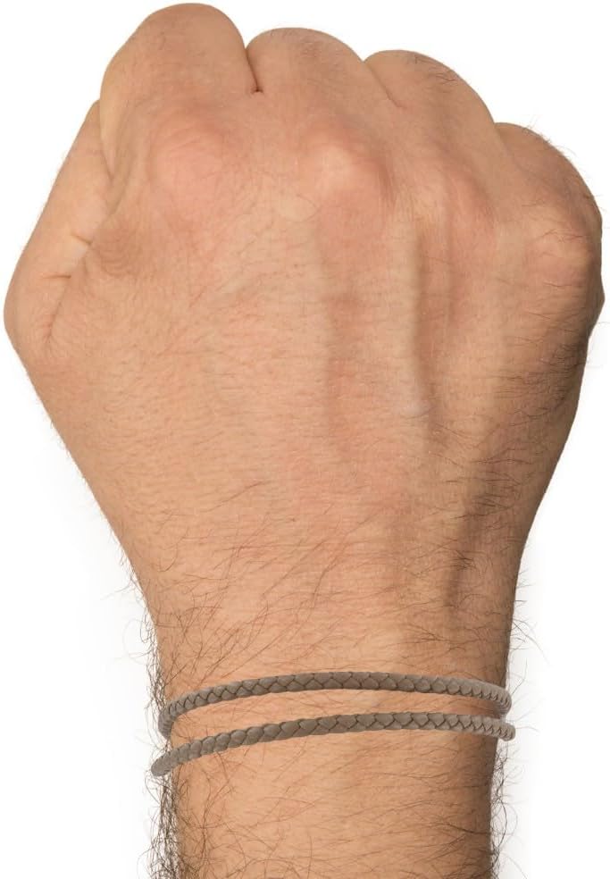 Thumbnail 1 de Les Poulettes Bijoux bracciale uomo in cuoio intrecciato a doppio giro