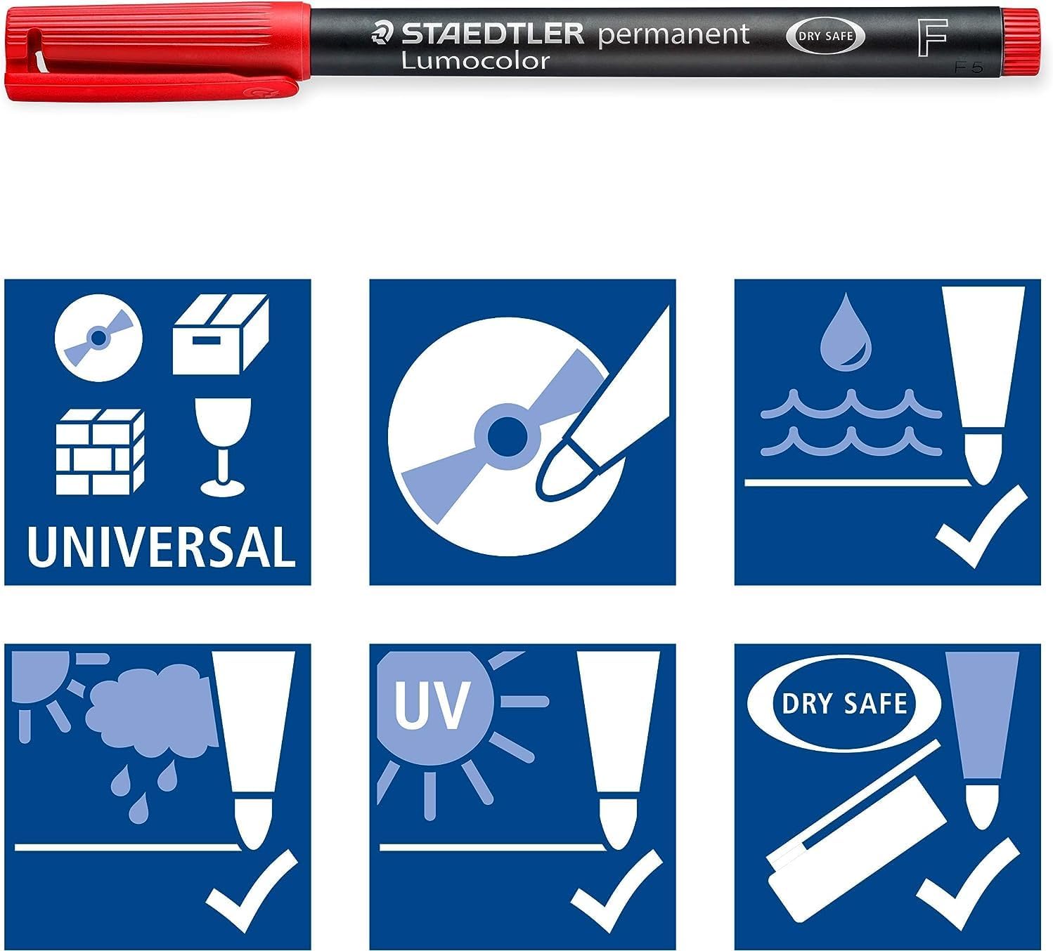 Thumbnail 6 de Staedtler 318 WP4 Etui de 4 Feutres Pointe 0,6 mm Assortis – Noir, Bleu, Vert, Rouge