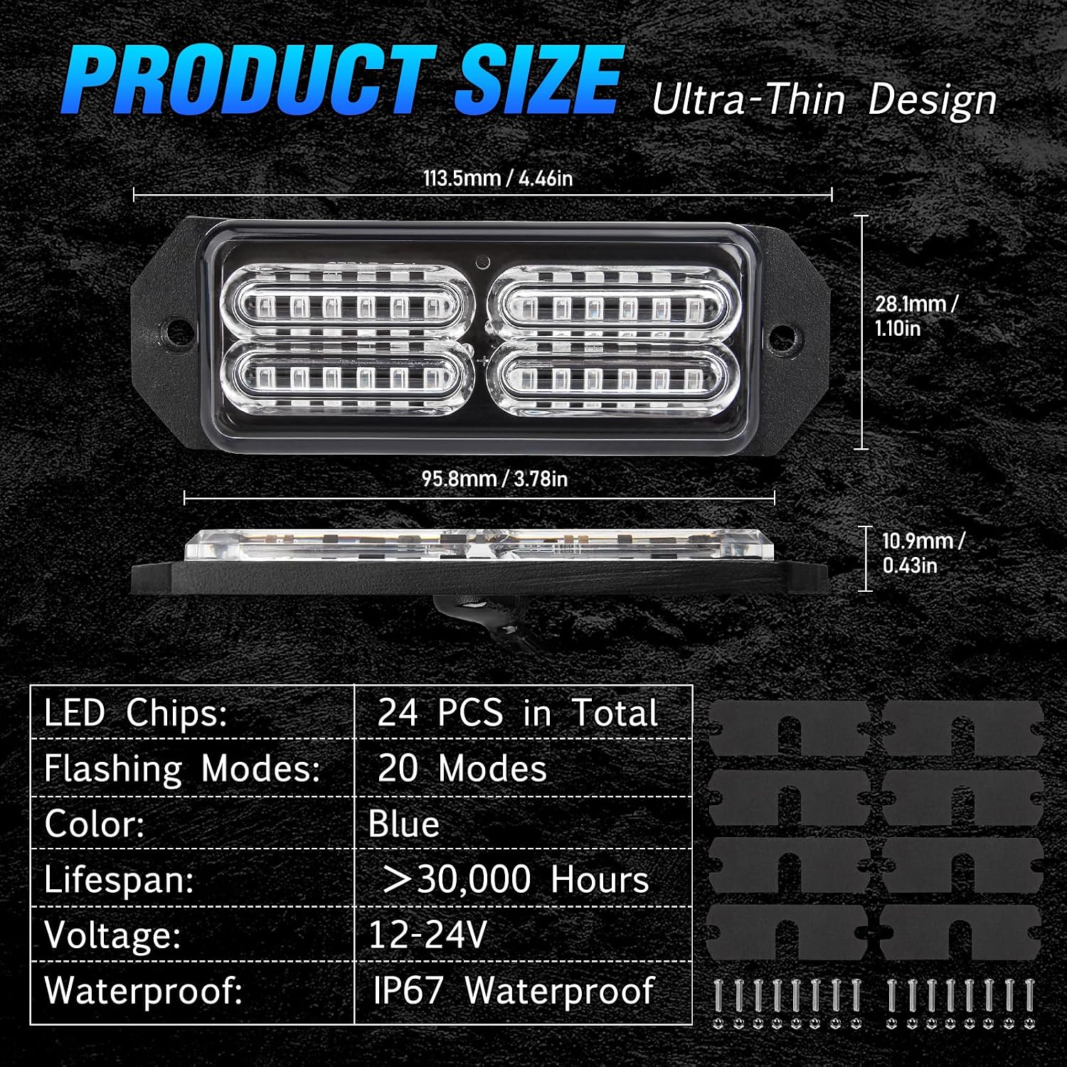 Thumbnail 2 de Afurkuot LED strobe light bars, 20 modes