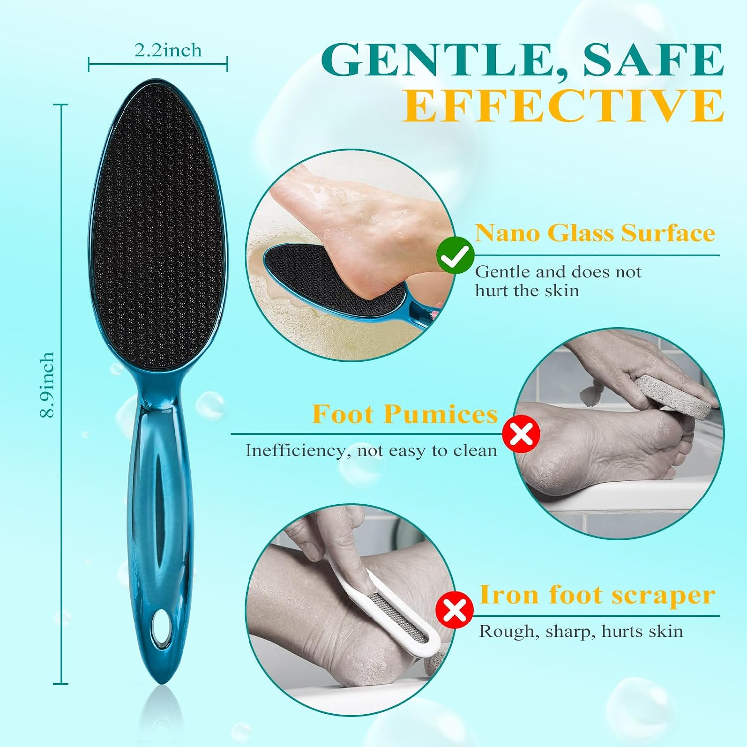 Thumbnail 1 de HovuuTuig Nano Glass Foot File (Only One) – Gentle callus remover for hard, dead skin on feet (Blue)