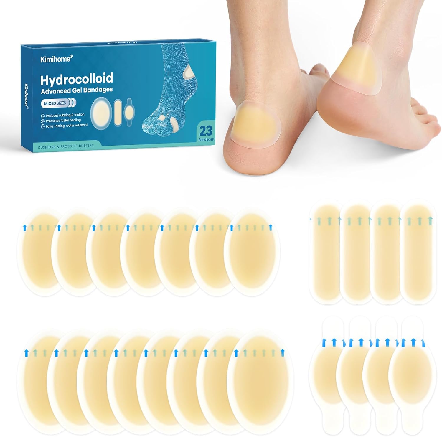 Kimihome pansements ampoules gel 23 pièces