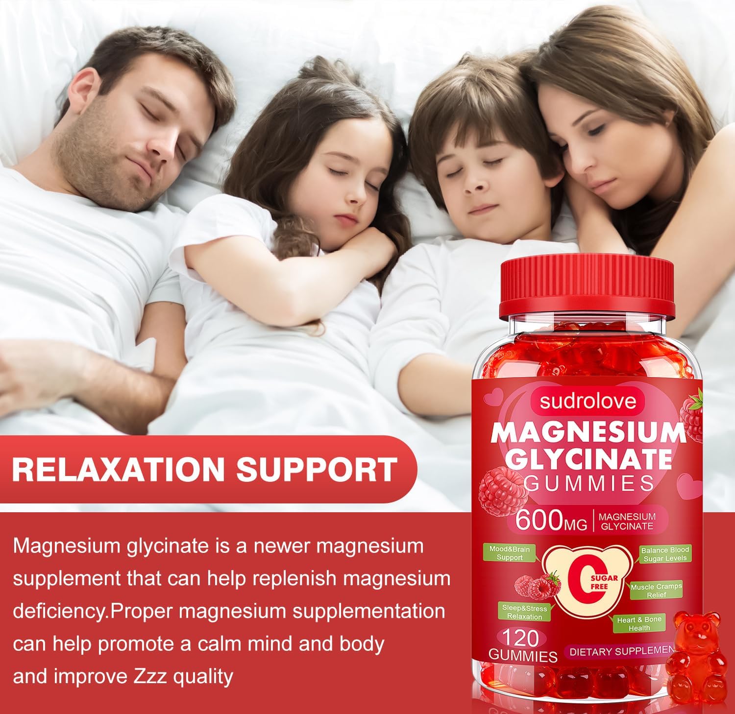 Detalle 2 de sudrolove Magnesium Glycinate Gummies, 120 Count
