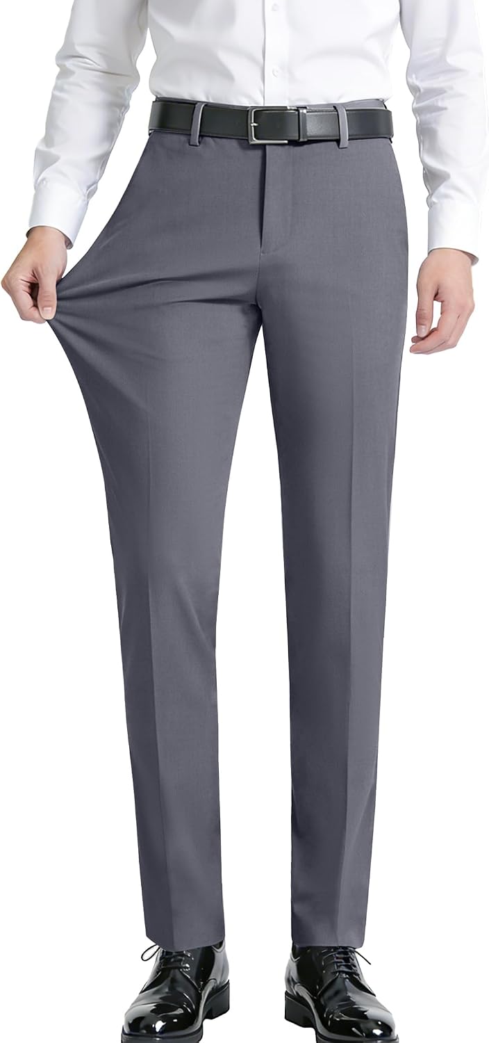 Detalle de Pacific Perfect 4-Way Stretch Men's Dress Pants, 3 Fits, Expandable Waist