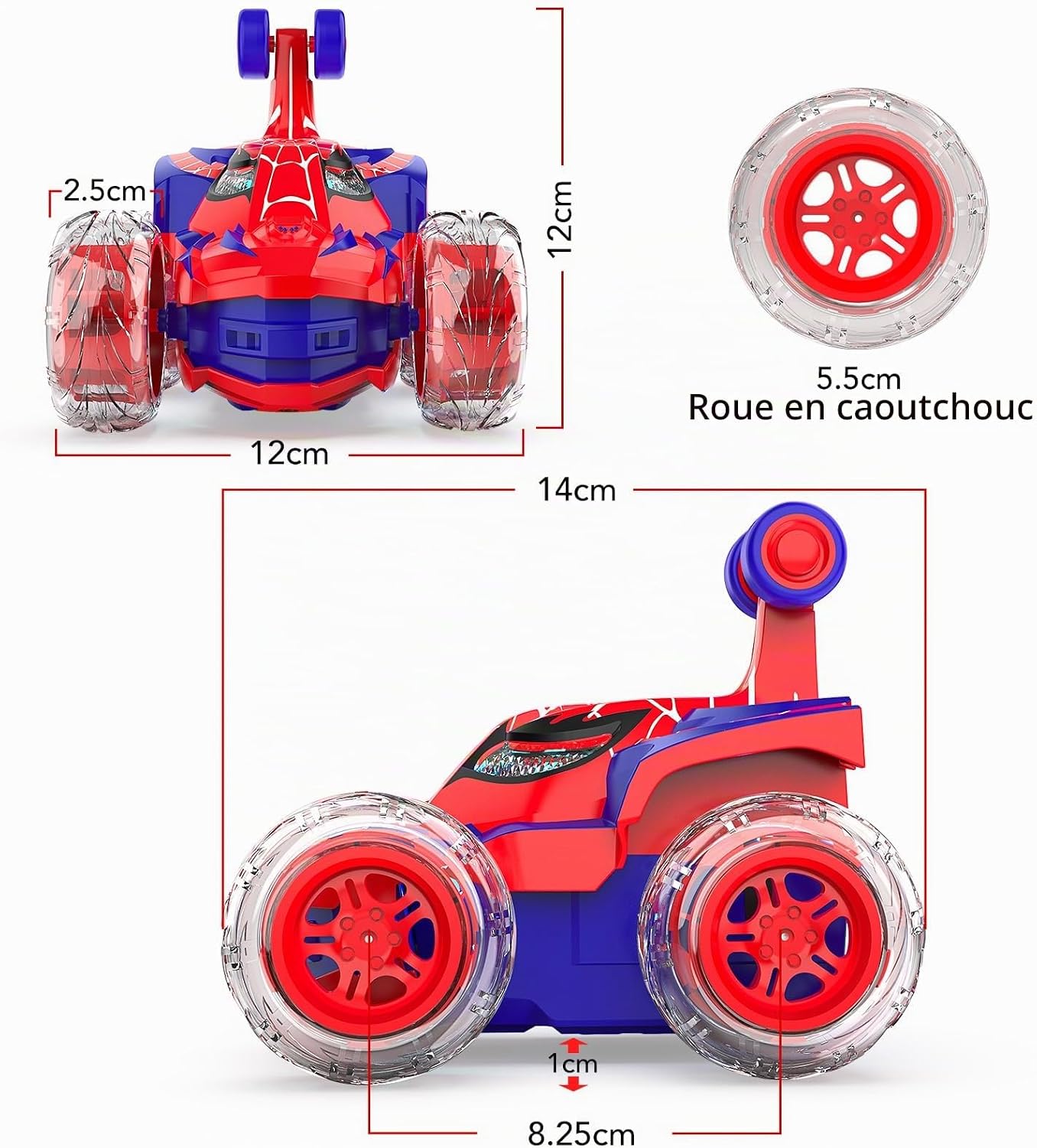 Thumbnail 5 de FUIOCOCP NO.9364 spidertruck met afstandsbediening, lichtjes en 360°-stunts