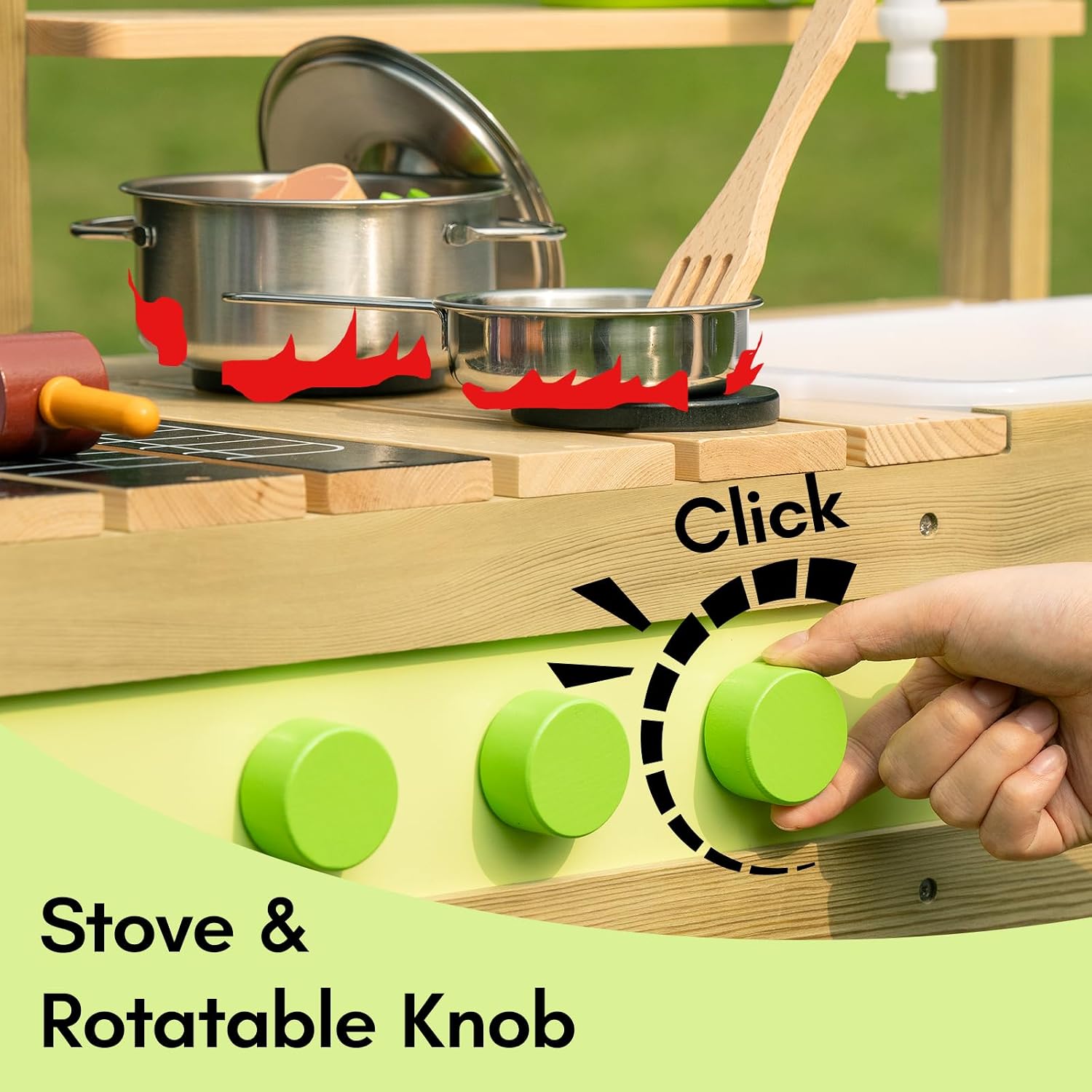 Detalle 2 de Outdoor-Matschküche aus Holz für Kinder