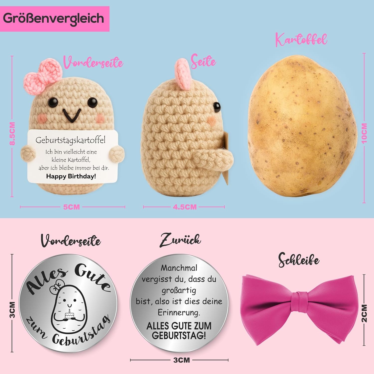 Detalle 2 de Tixlux Pocket Hug Strick-Kartoffel Glücksbringer