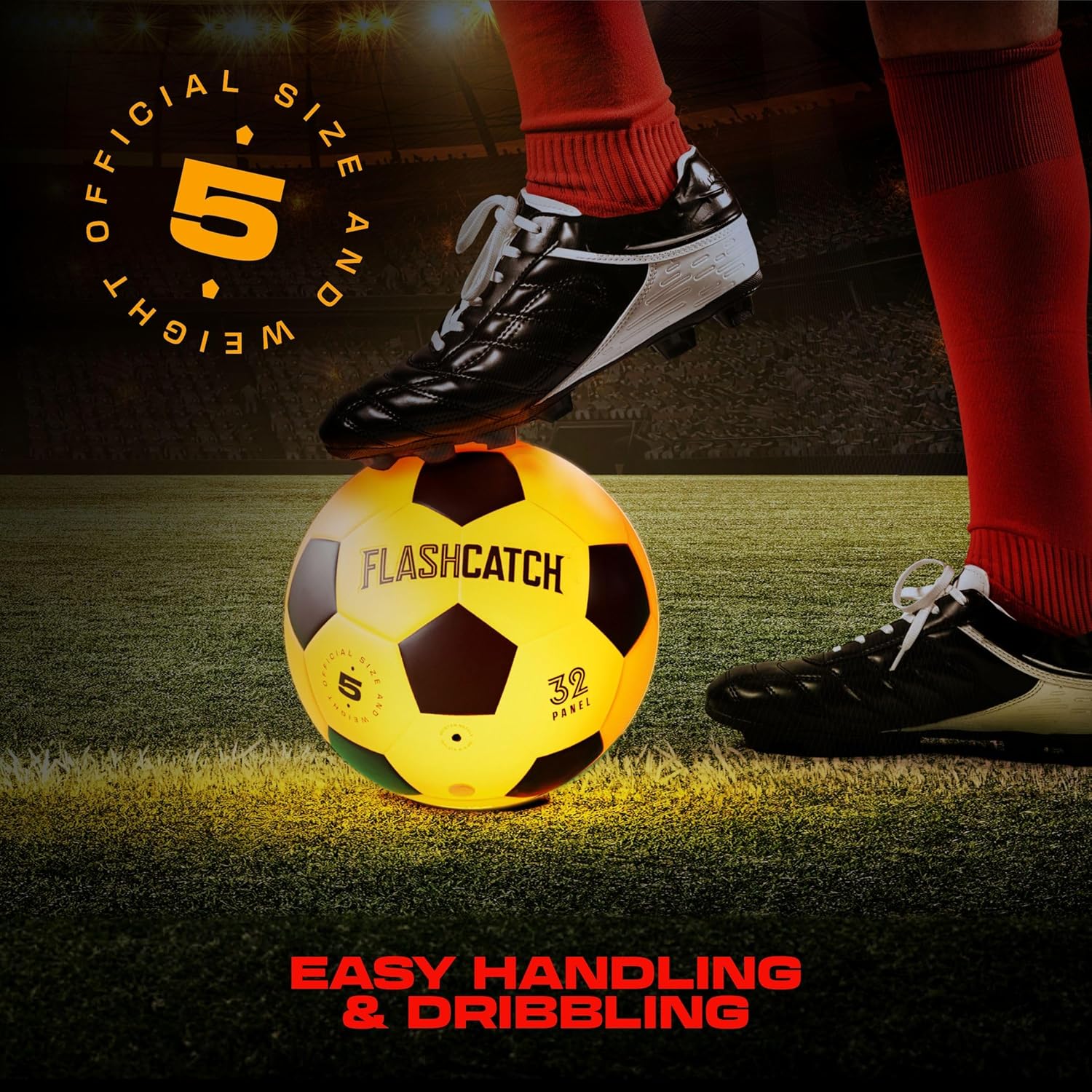 Thumbnail 4 de FlashCatch Light Up Soccer Ball (Glow in the Dark) — Size 5 LED Night-Play Ball for Ages 8–15+