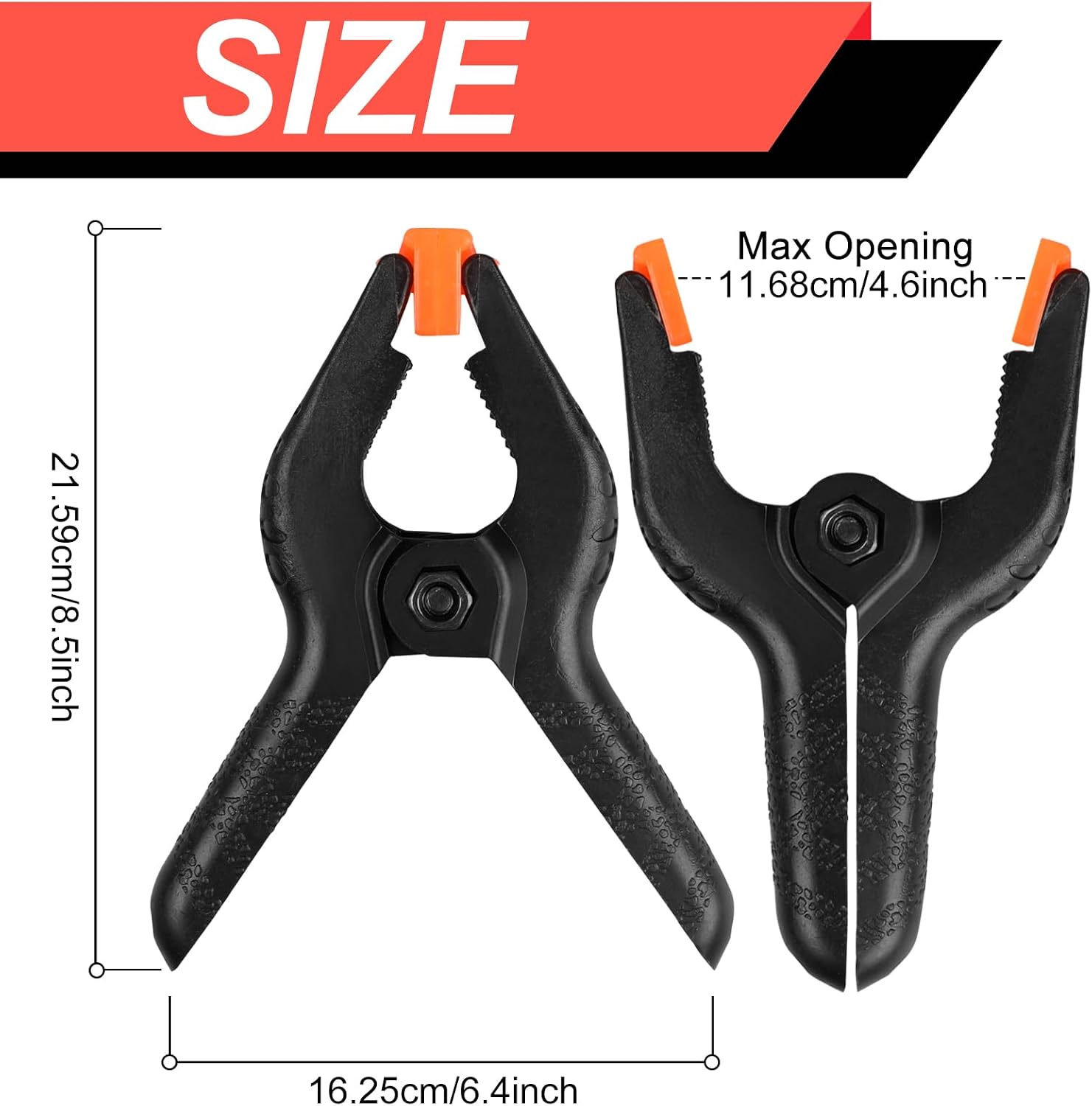 Detalle de Romeda 14AZJ0004 Spring Clamps, 8.5-Inch Plastic Clips, 2-Pack