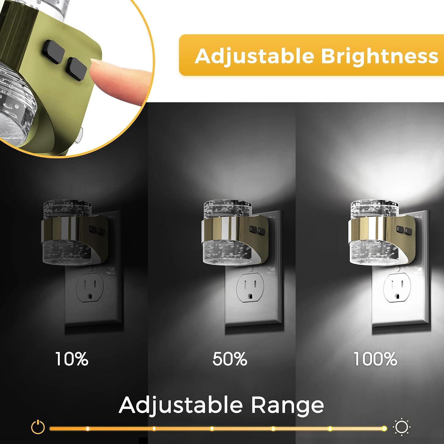Detalle 2 de L LOHAS LED A-GY21508DGD3US-2 2-Pack Plug-In Night Lights, 3 CCT, Dusk-to-Dawn