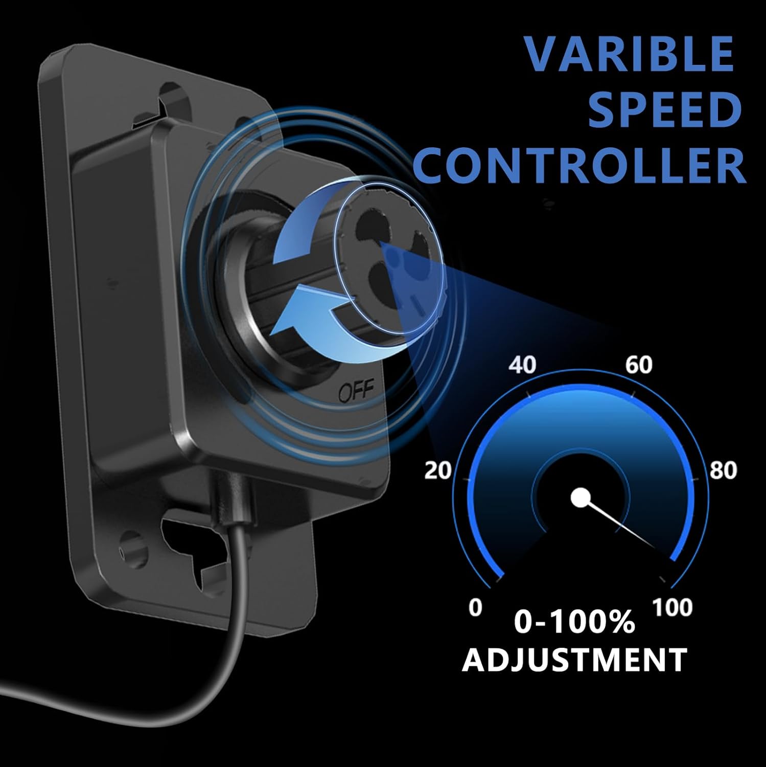 Thumbnail 2 de Brogachy ventilateur extracteur en ligne 100 mm – vitesse réglable jusqu’à 4500 tr/min