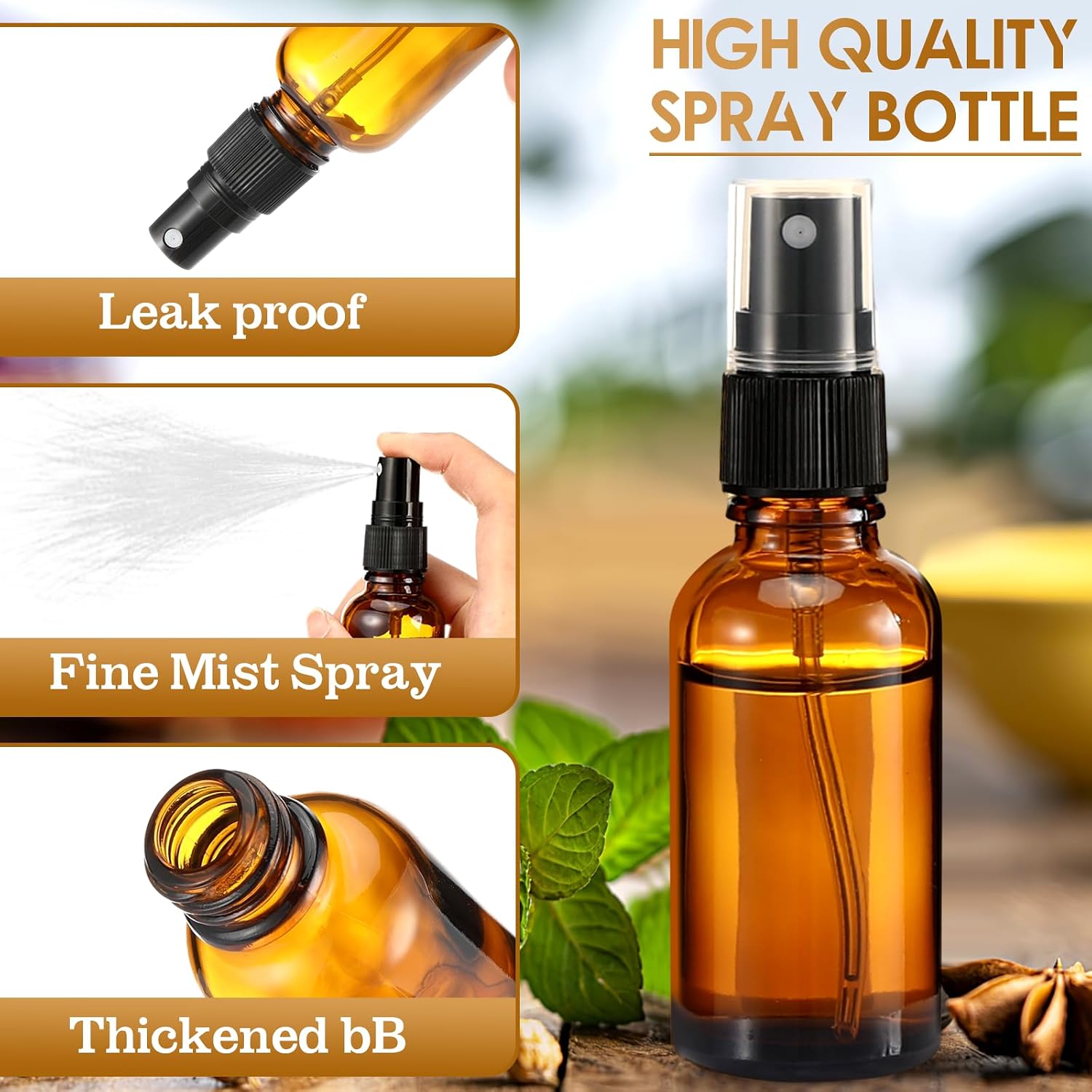 Thumbnail 2 de Mkitnvy Braunglas Sprühflasche 30ml 10er Pack