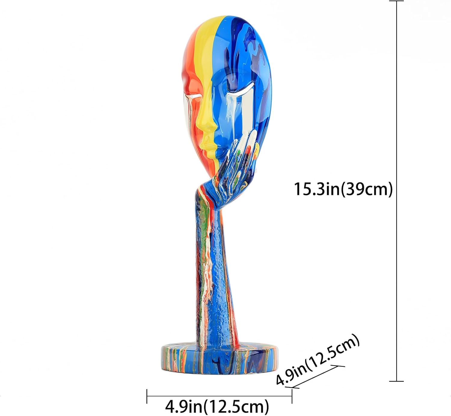 Thumbnail 2 de Statue créative colorée de femme (taille L) – sculpture abstraite pour décoration moderne de bureau ou chambre